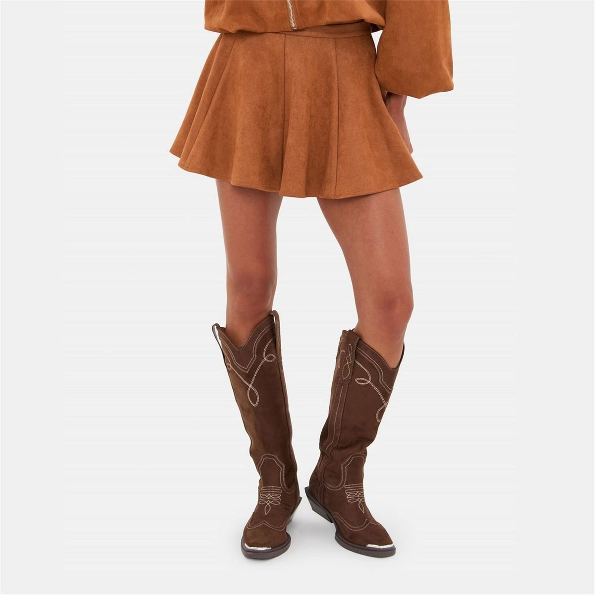 I Saw It First Suede Skater Skirt