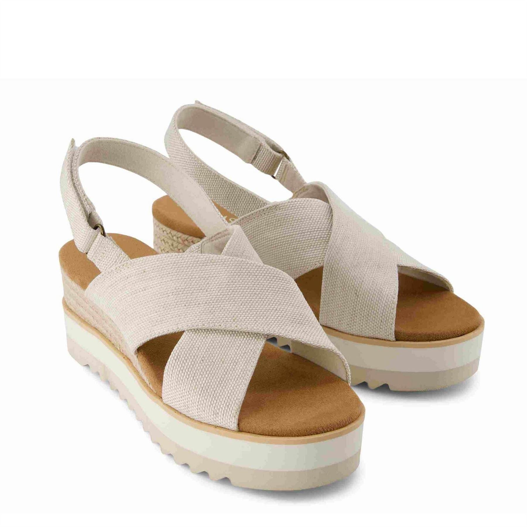 Toms Diana Crossover Strap Open Toe Flat Sandals