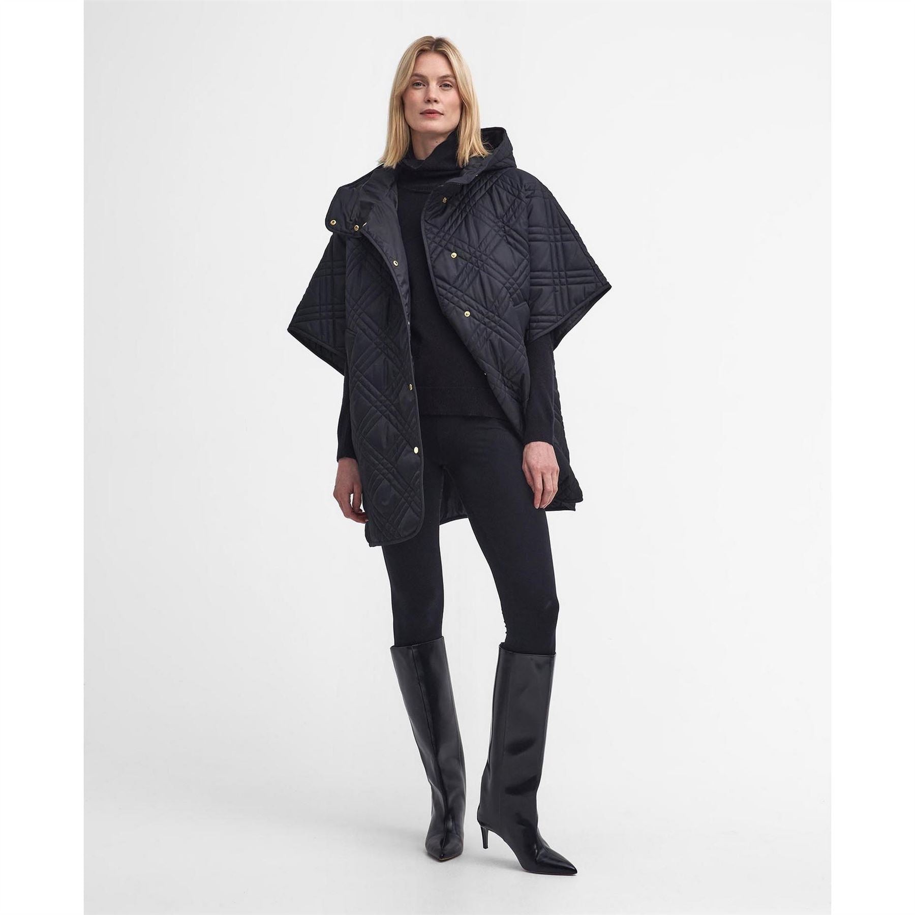 Barbour Astor Tartan Quilted Cape