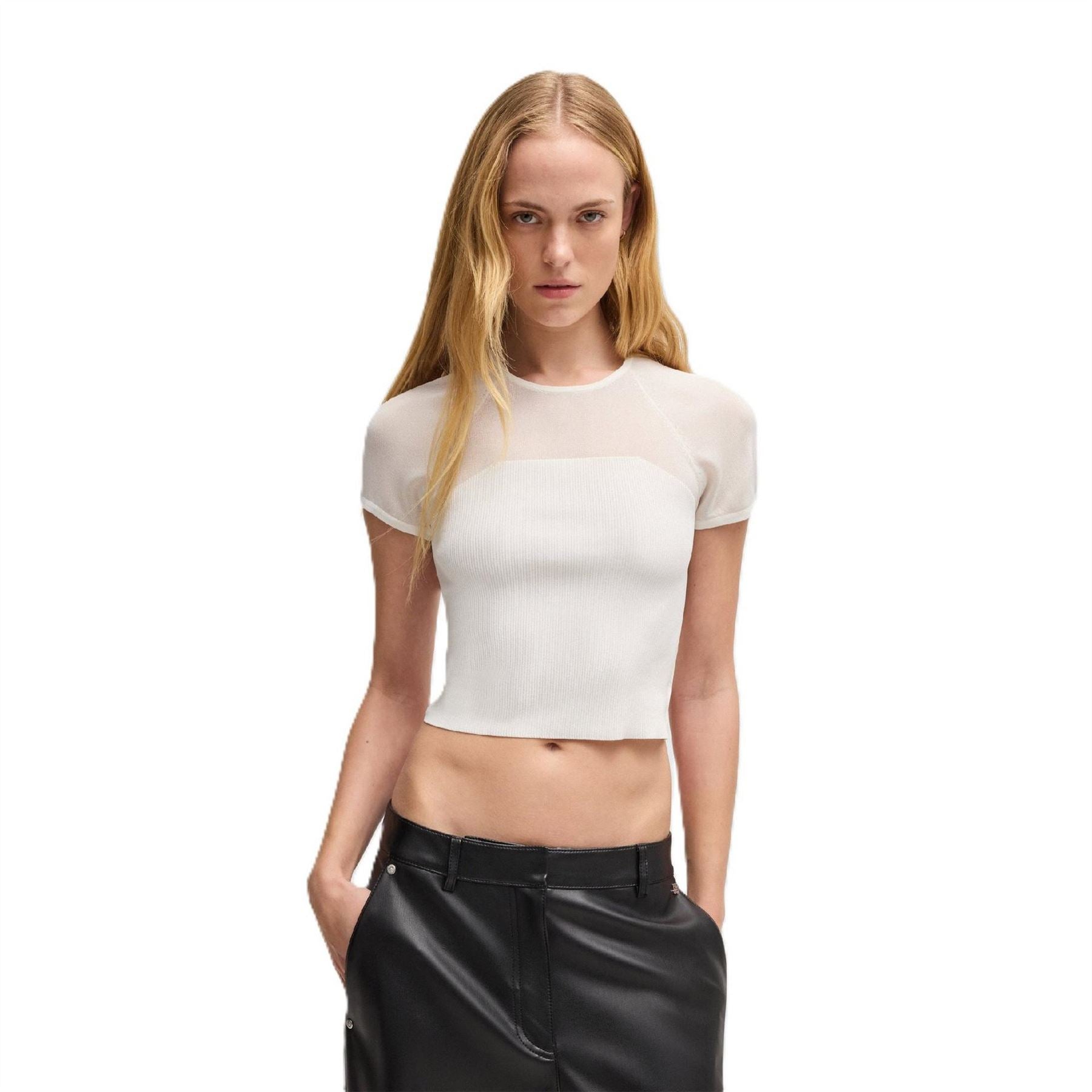 Hugo Slevetta Chain Crew Neck Raglan Sleeve Jersey T-Shirt