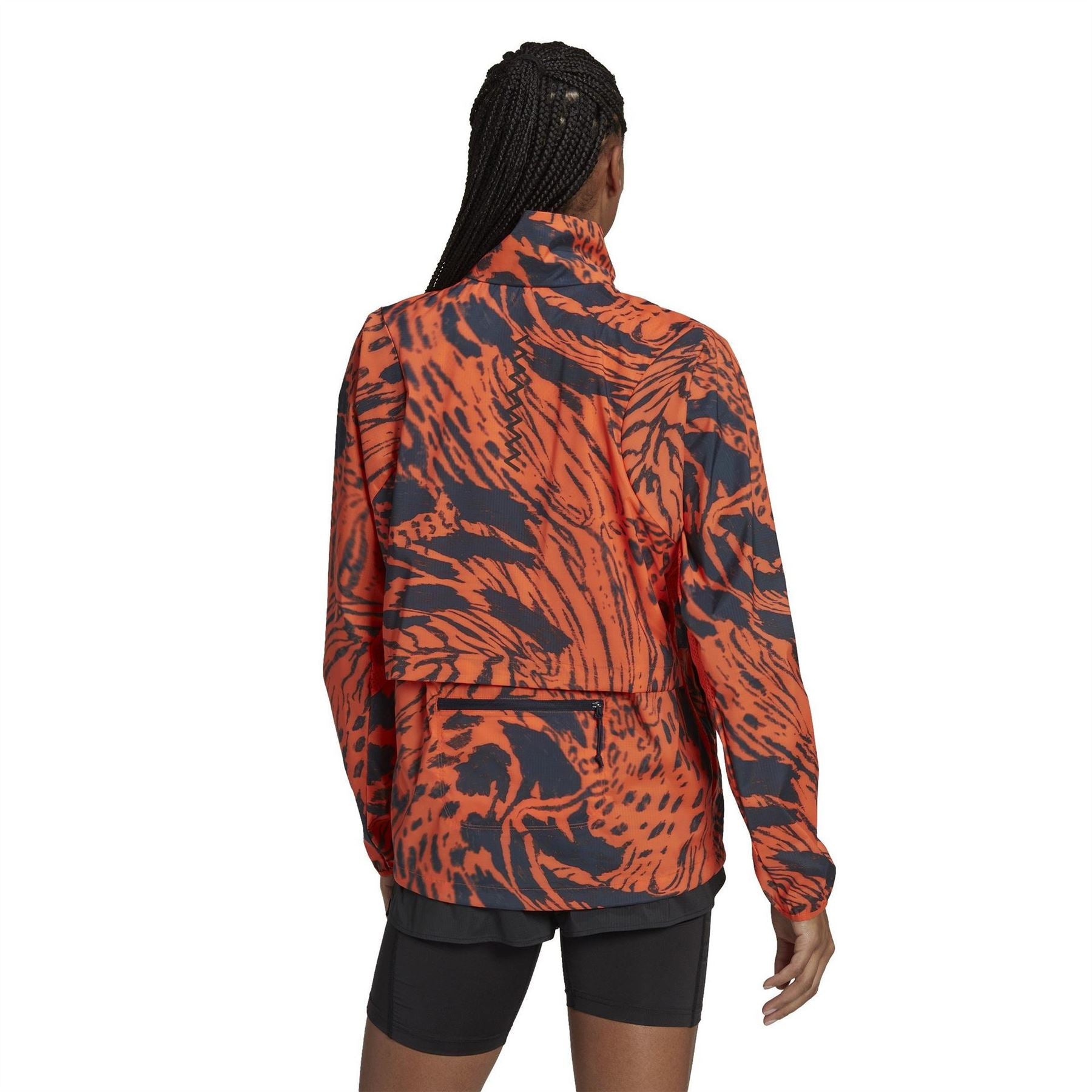 adidas FAST All Over Print Moisture Wicking Reflective Performance Running Jacket