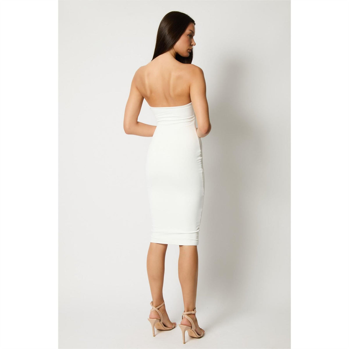 Honeyz Boobtube Midi Bodycon Dress with Ruching