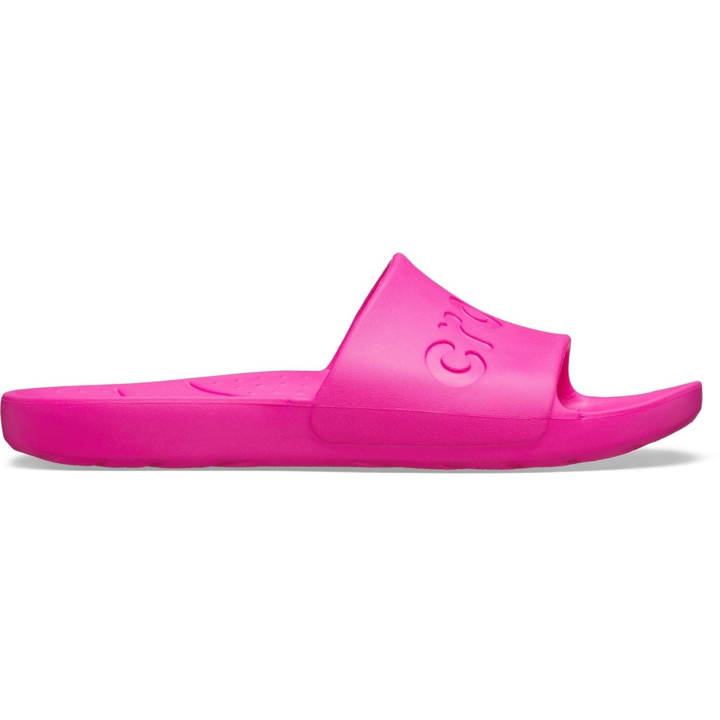 Crocs Logo Print Open Toe Flat Heel Slides