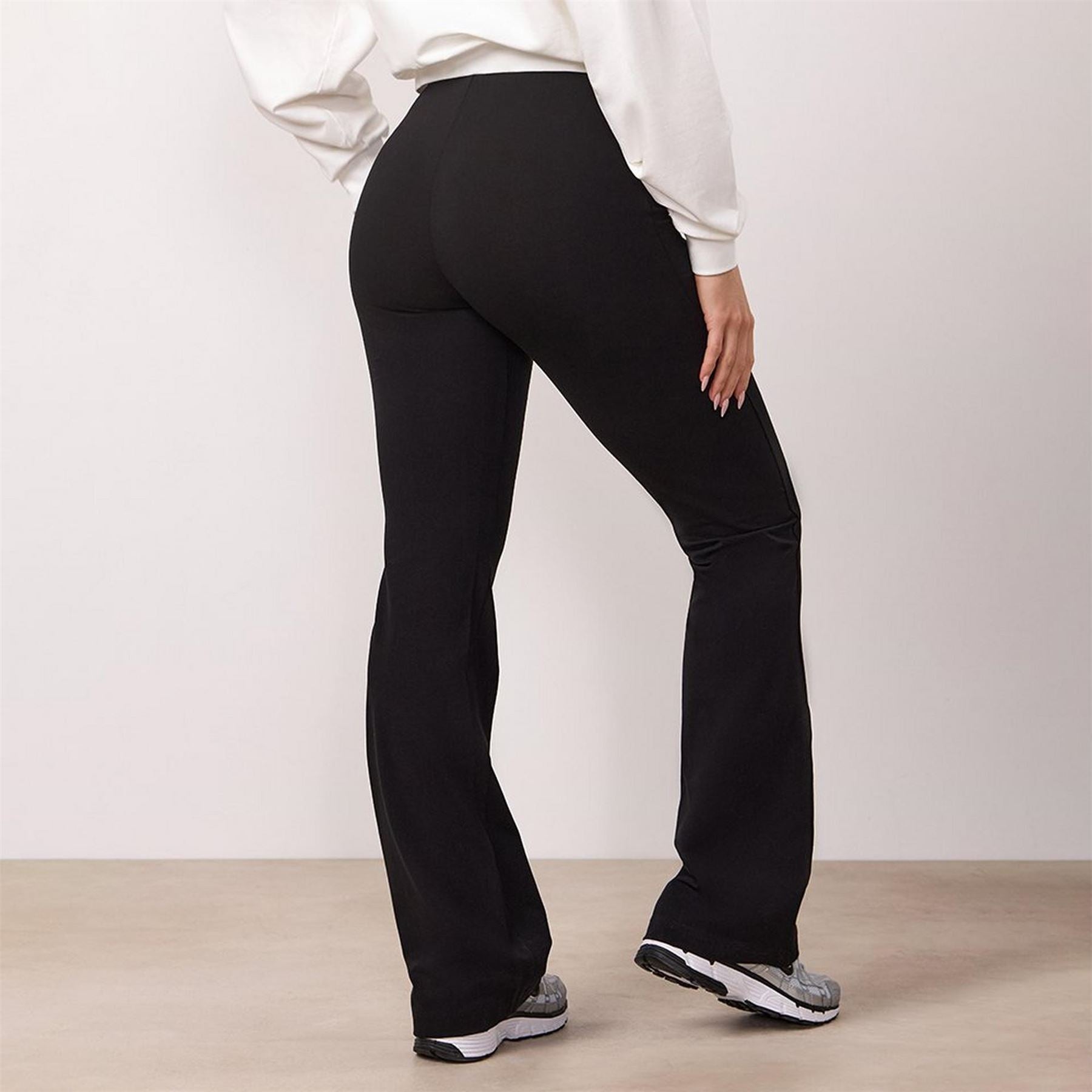 Gym King King Victory Cotton Jersey Flared Legging   Black