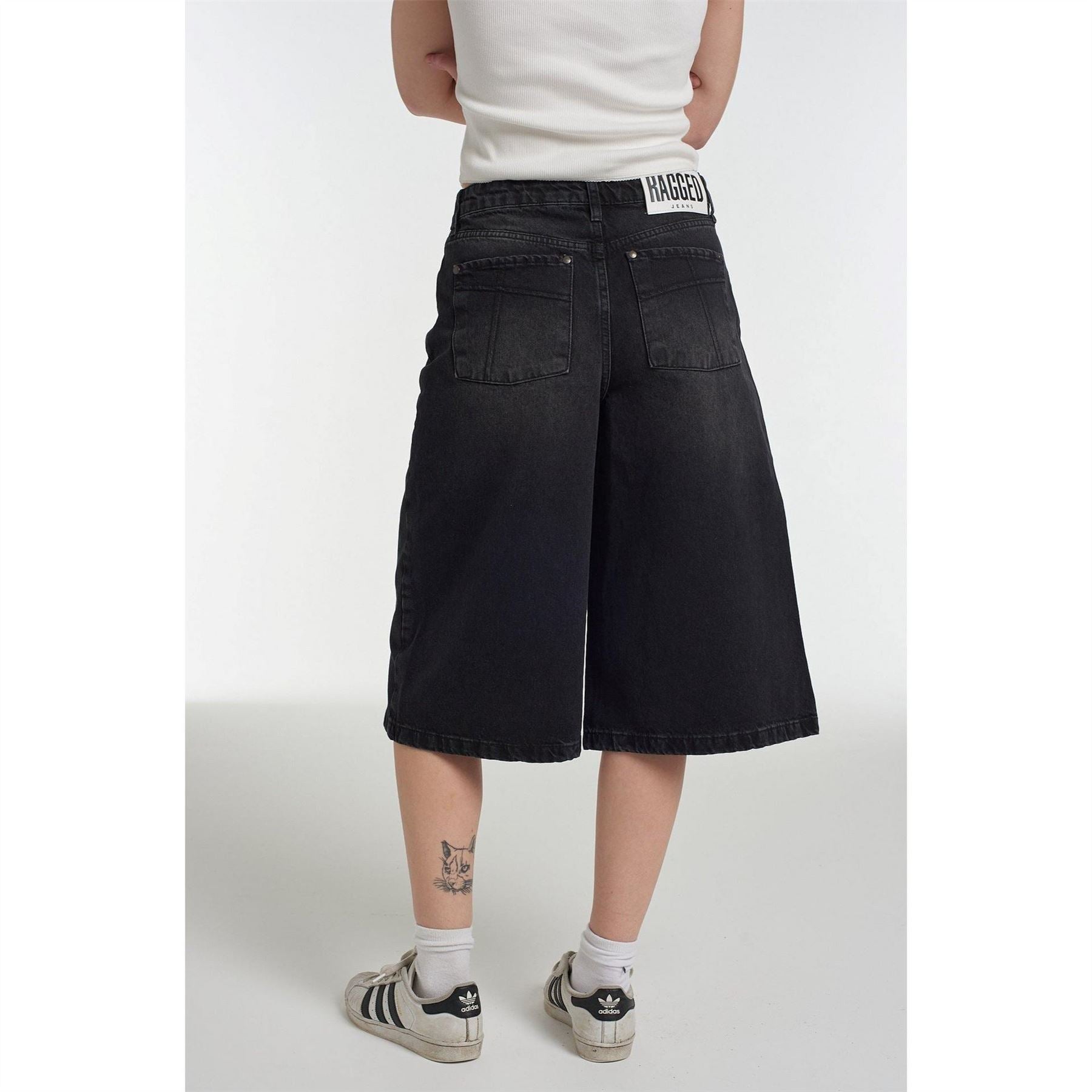 The Ragged Priest Release Charcoal Wash Denim Shorts