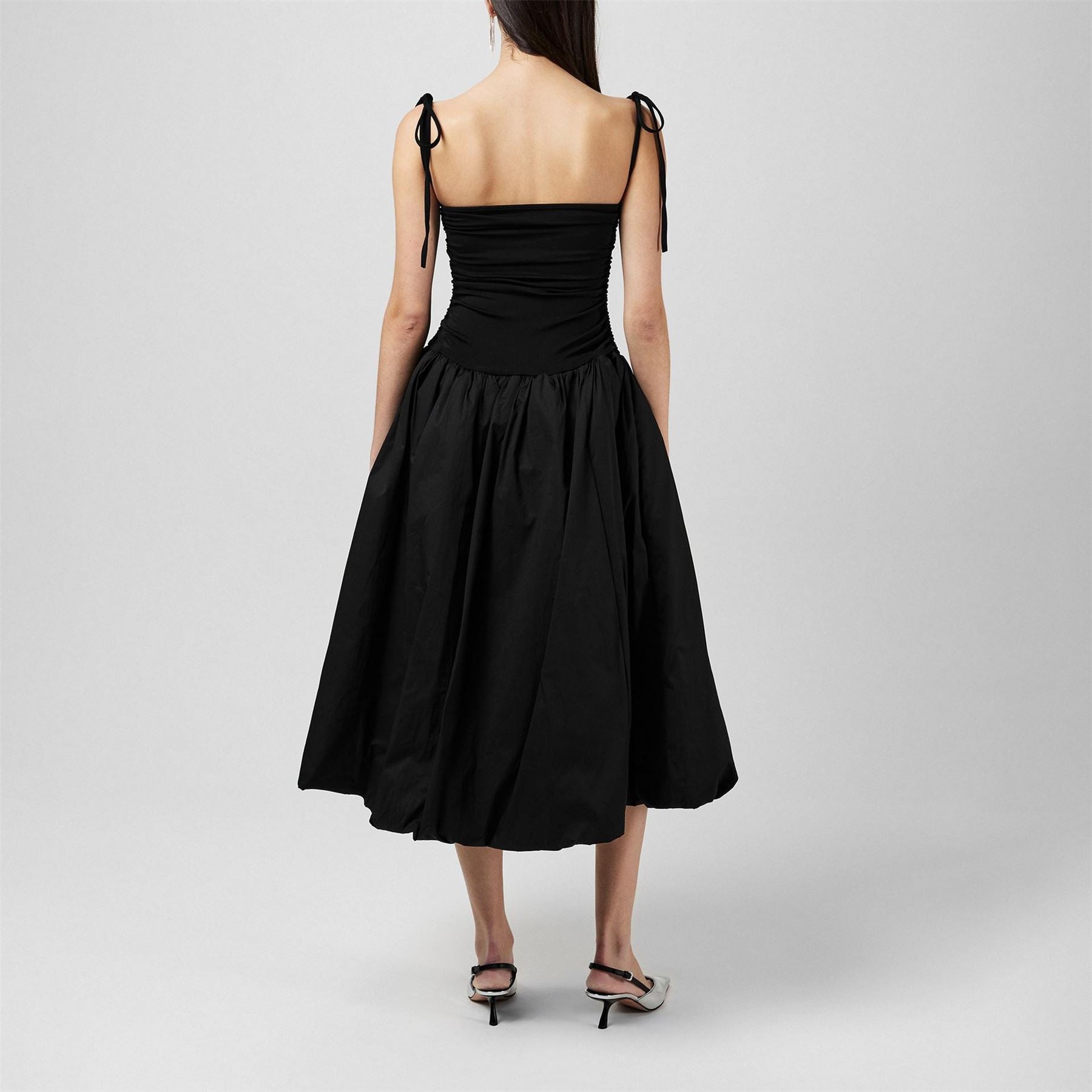 AmyLynn Amy Lynn Alexa Shoulder Tie Ultra Mini Peplum Dress