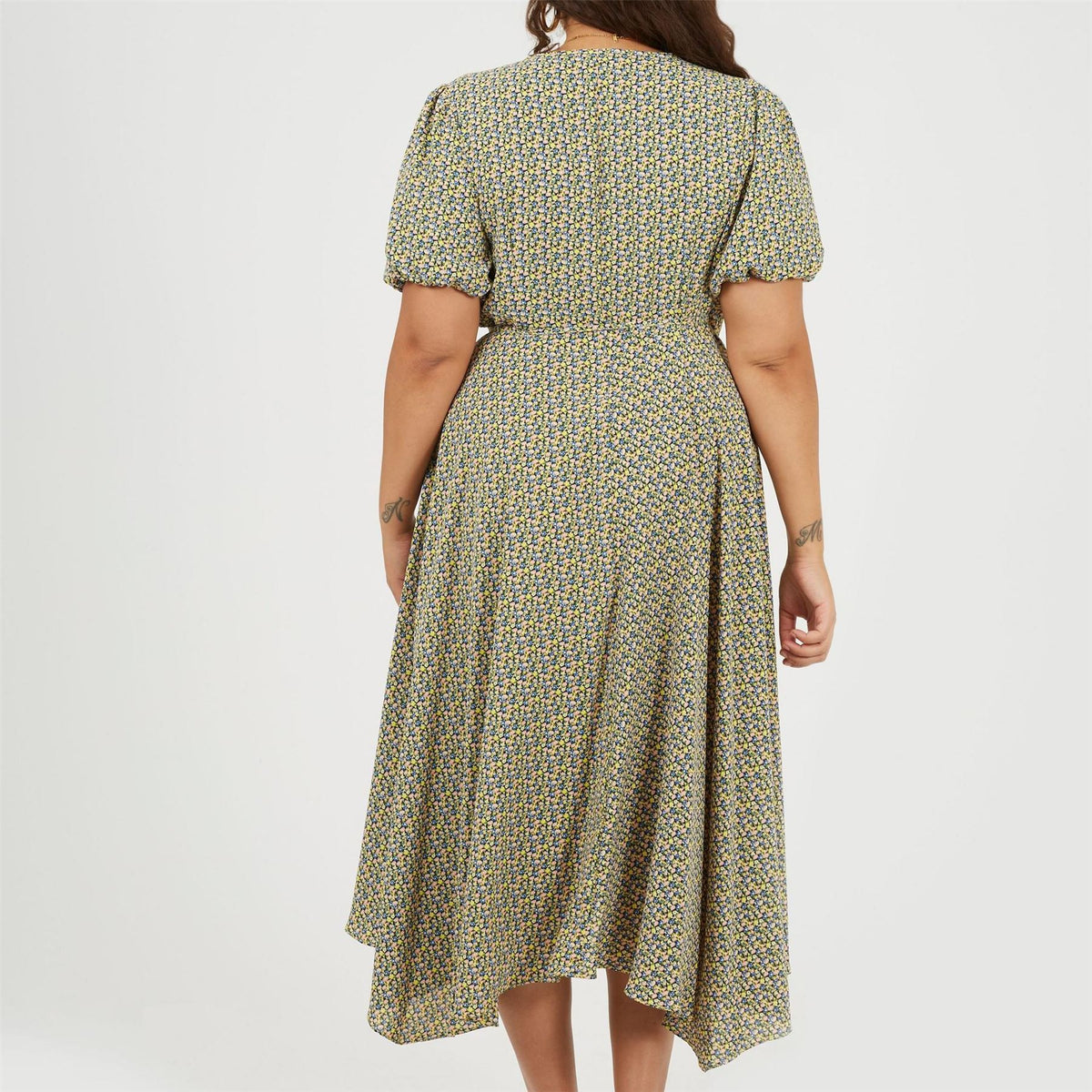 Brave Soul Plus Size Wrap Midi Dress With Floral Print