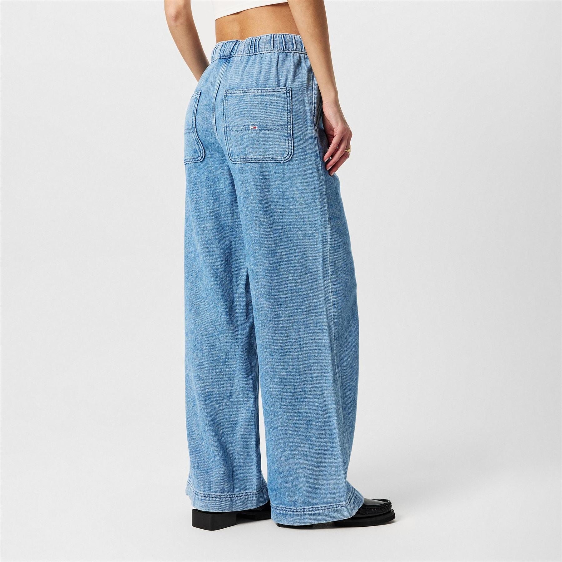 Tommy Jeans Twill Denim Long Palazzo Trousers