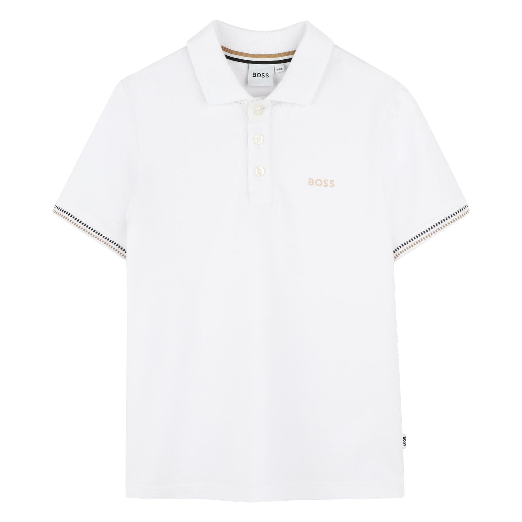 Boss Tipped Stripe Logo Polo Shirt