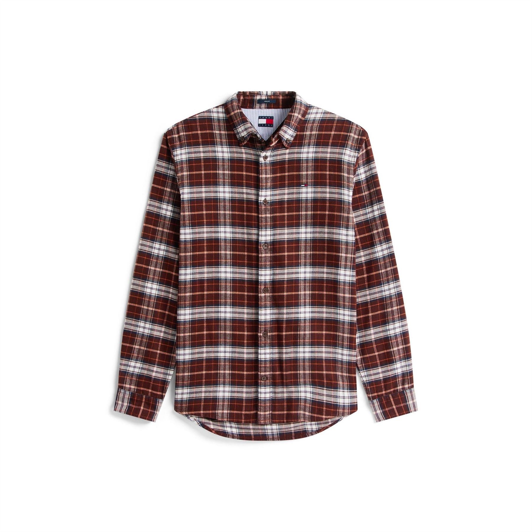Tommy Jeans Collared Neck Long Sleeve Flannel Shirt