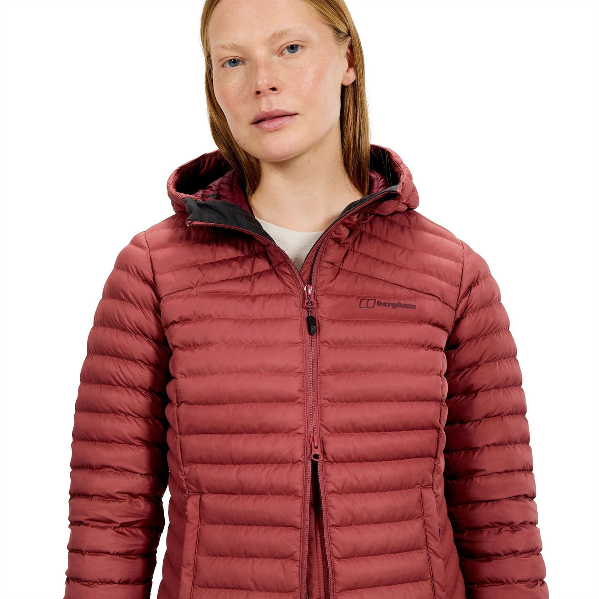 Berghaus Nula Solid Patterned Hooded Puffer Jacket with Woven Cuff
