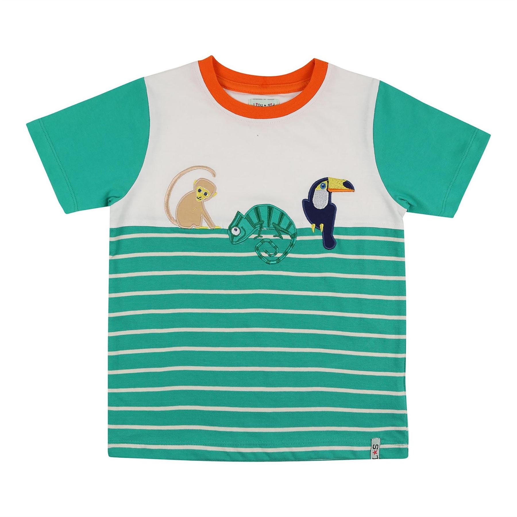 Lilly and Sid  And  Sid Green Animal Kingdom Applique T-Shirt