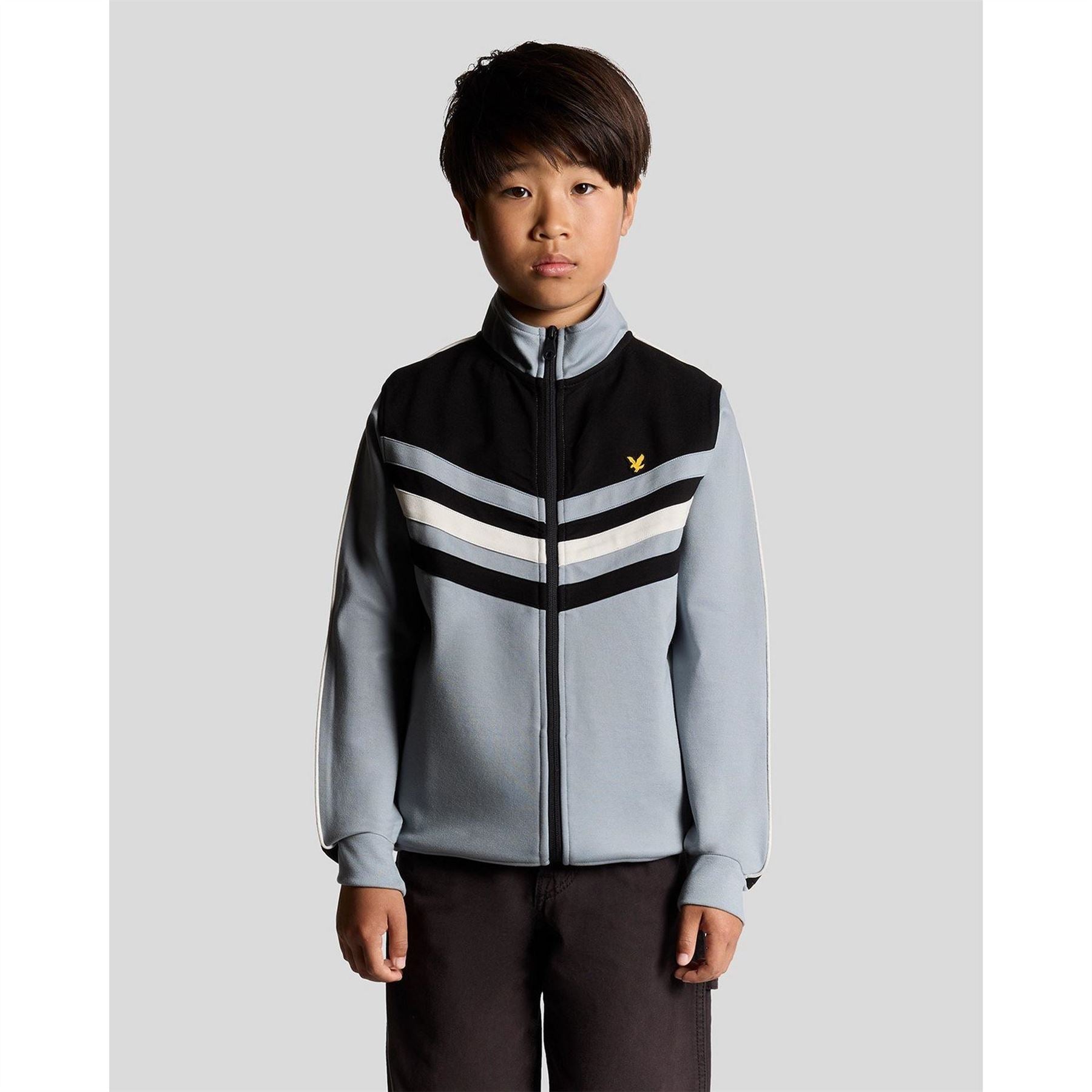 Lyle and Scott Color Block Full Zipper Ribbed Cuff Track Jacket