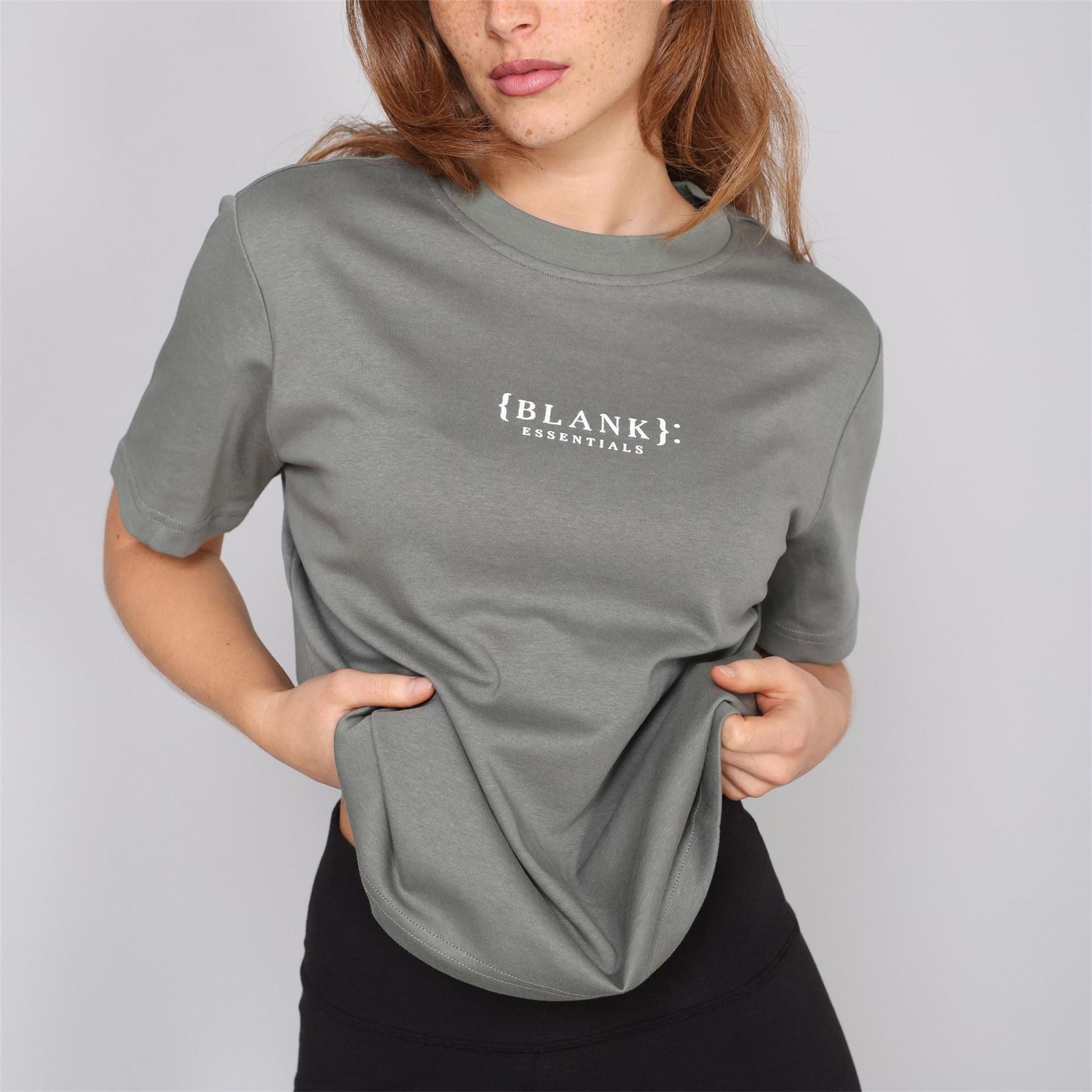 Blank Essentials Embroidered Text Graphic Crew Neck Short Sleeve Boyfriend T-Shirt
