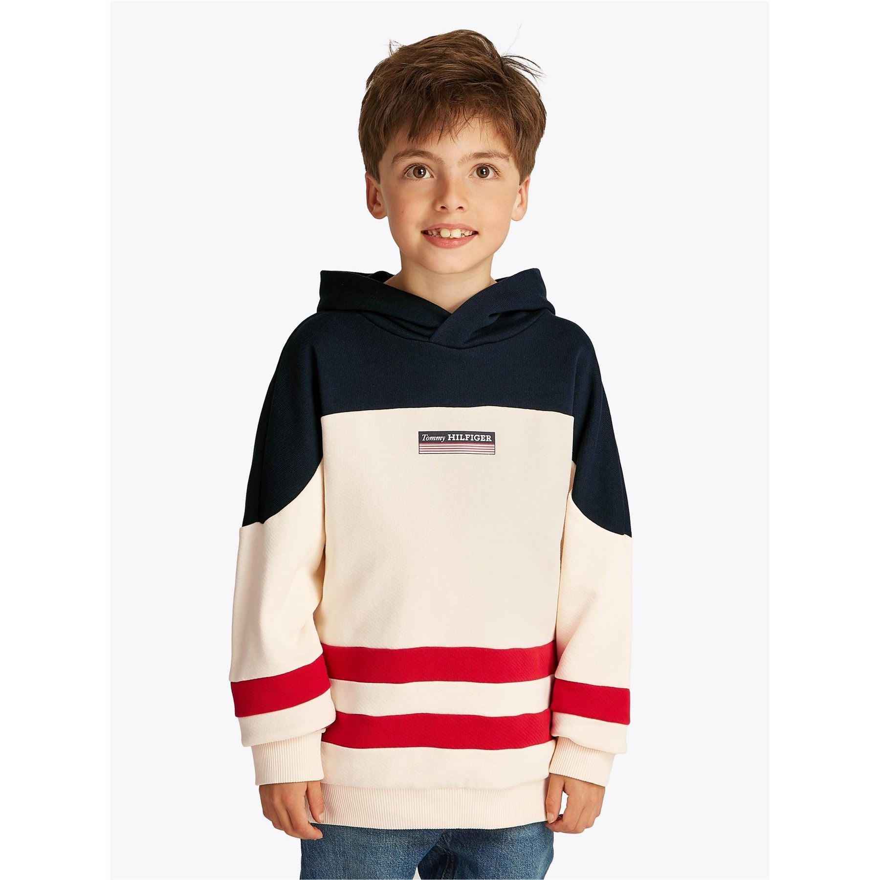 Tommy Hilfiger Regular Fit Striped Hooded Sweatshirt