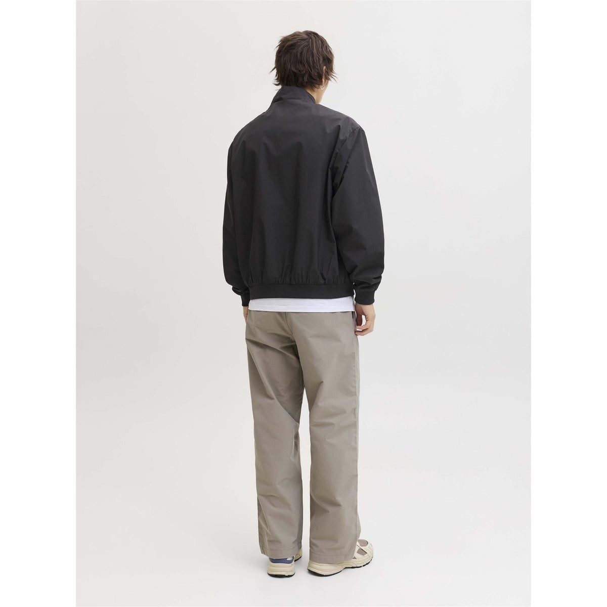 Jack and Jones Two-Way Zipper Ribbed Cuff Solid Bomber Jacket