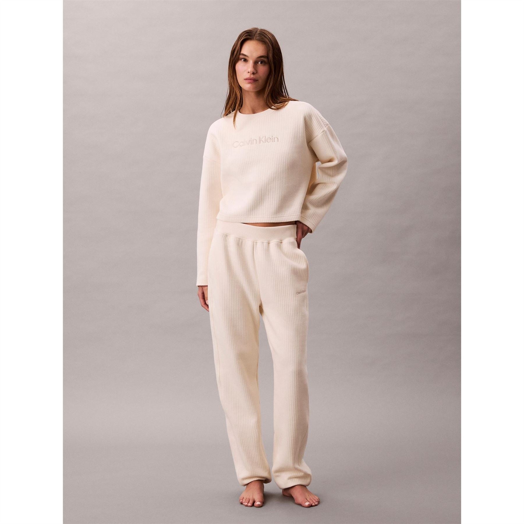 Calvin Klein Embroidered Crew Neck Long Sleeve Sweatshirt