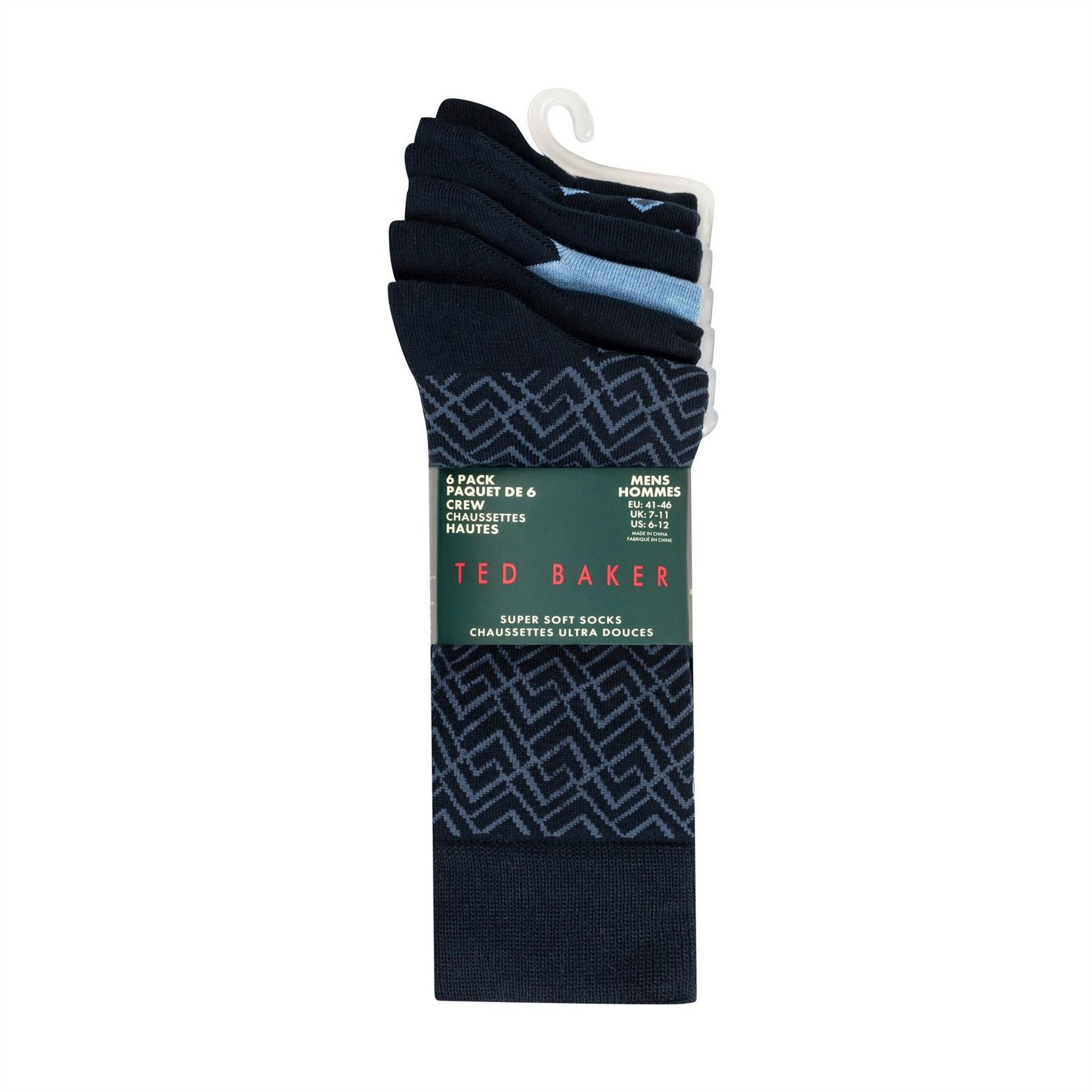 Ted Baker 6 Pack Formal Crew Long Socks
