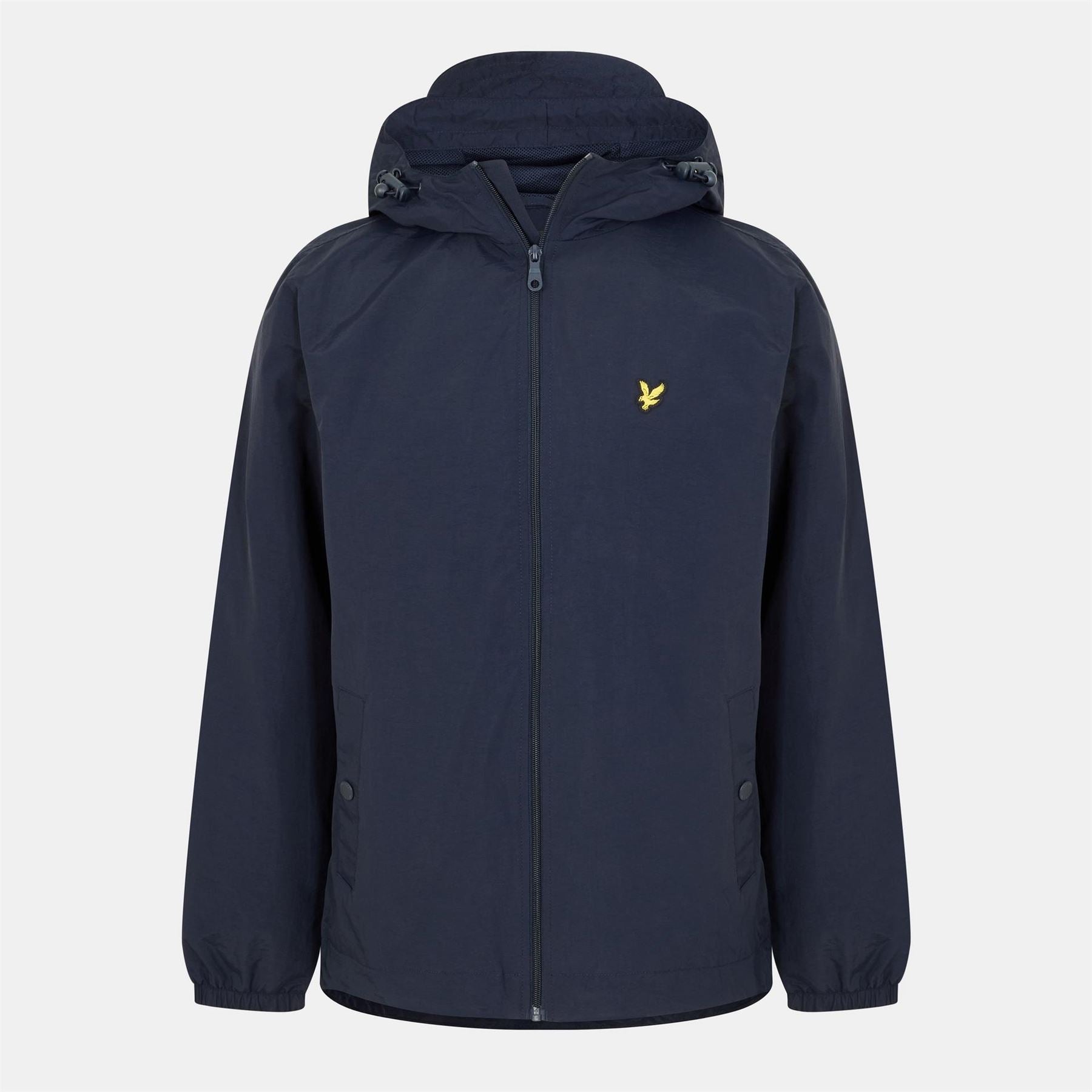 Lyle and Scott Zip Through Cotton Wind Resistant Long Sleeve Hooded Rain Anorak
