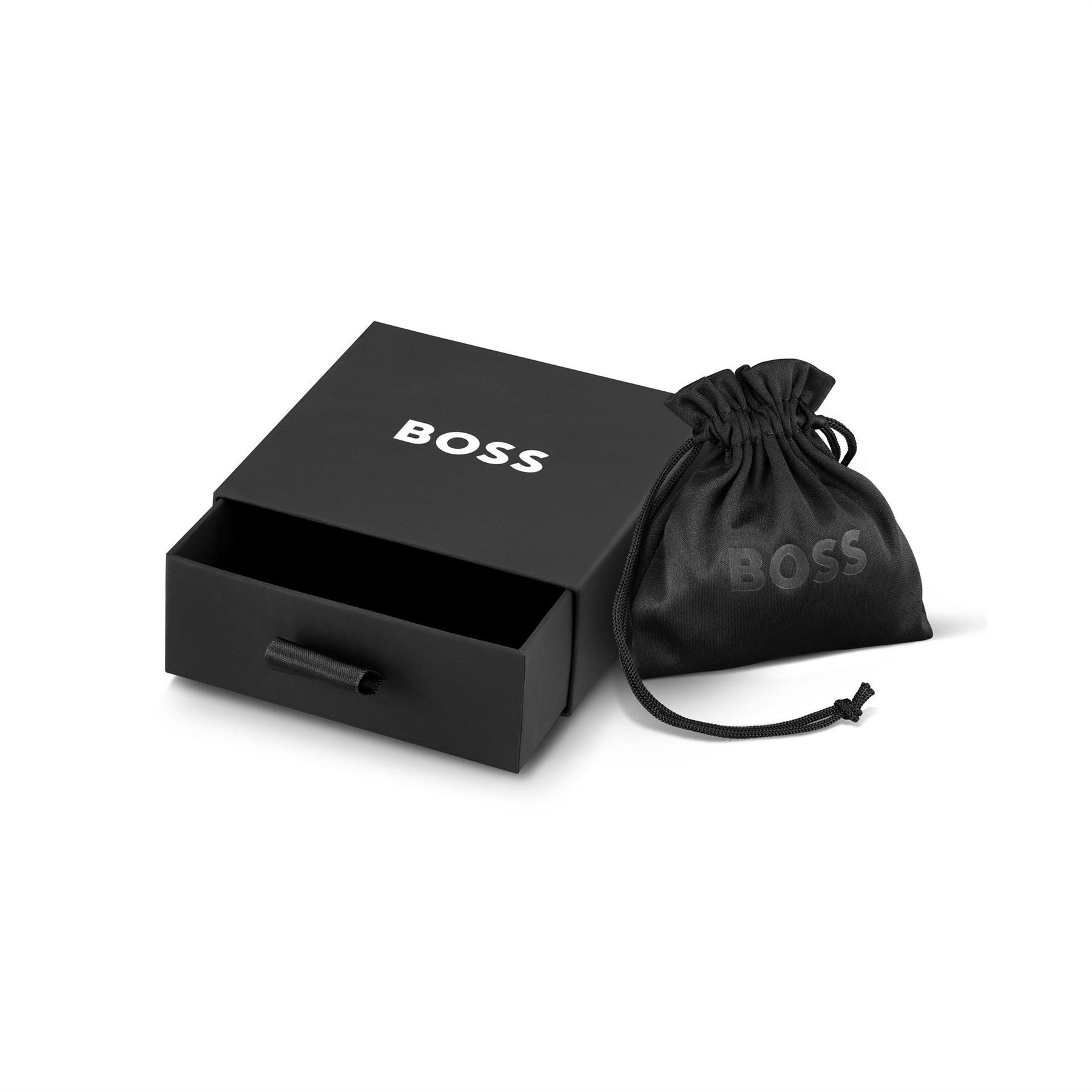 Boss Kassy Emblem Stainless Steel Black Ip Pendant Bracelet