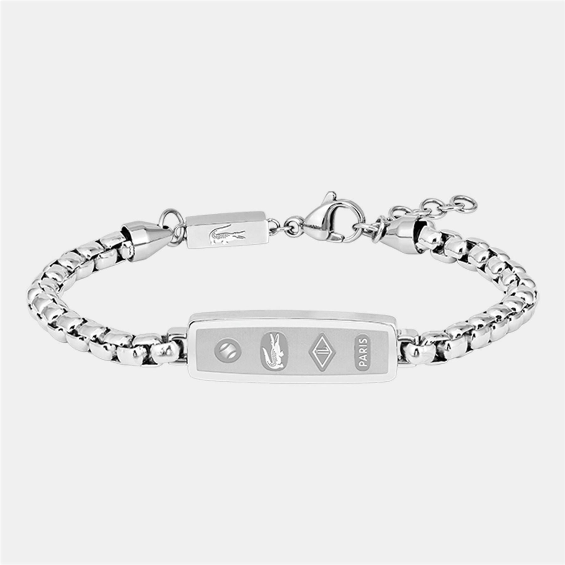 Lacoste Mens District Stainless Steel Reversible Pendant Bracelet