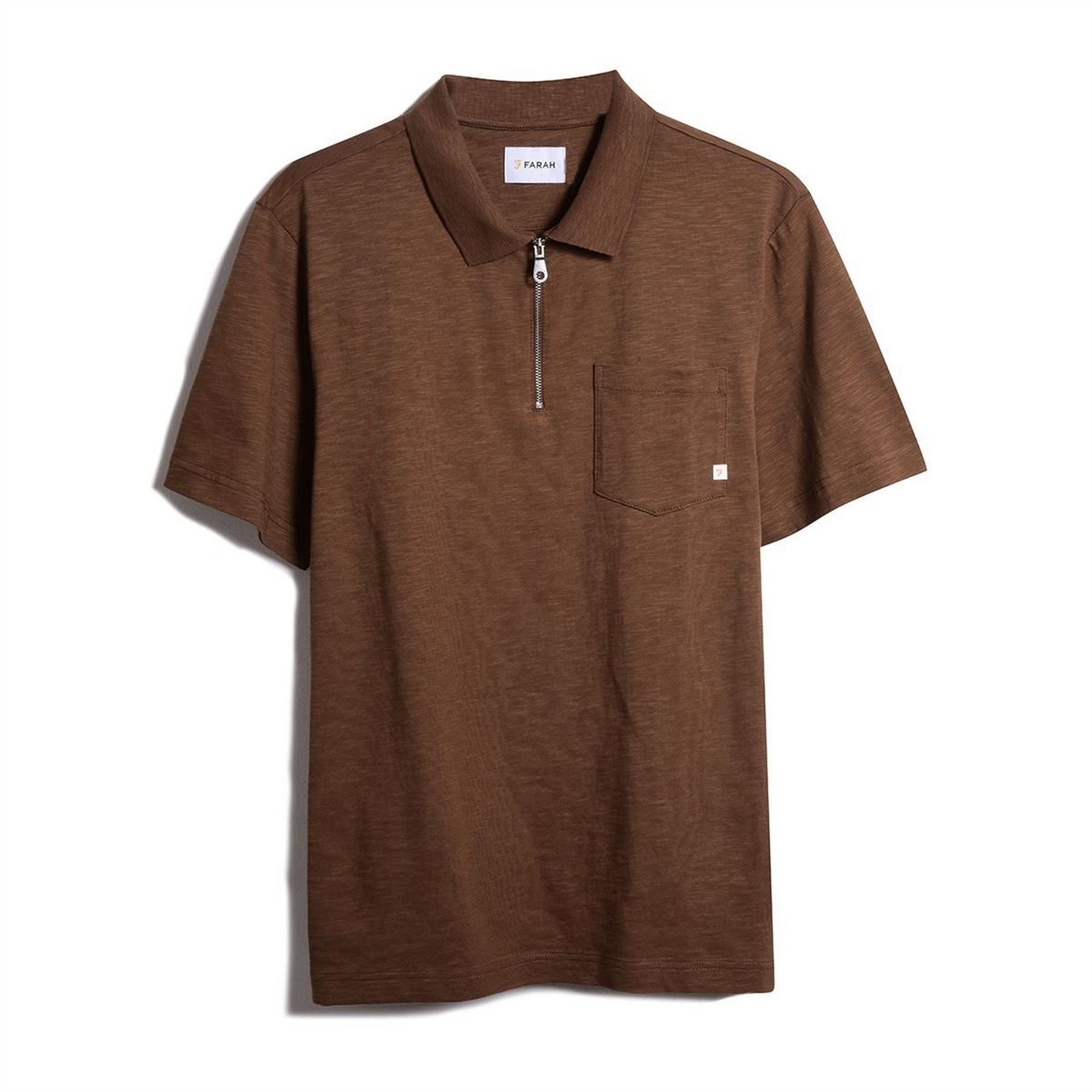 Farah Chancery Zipped Short Sleeve Polo Shirt