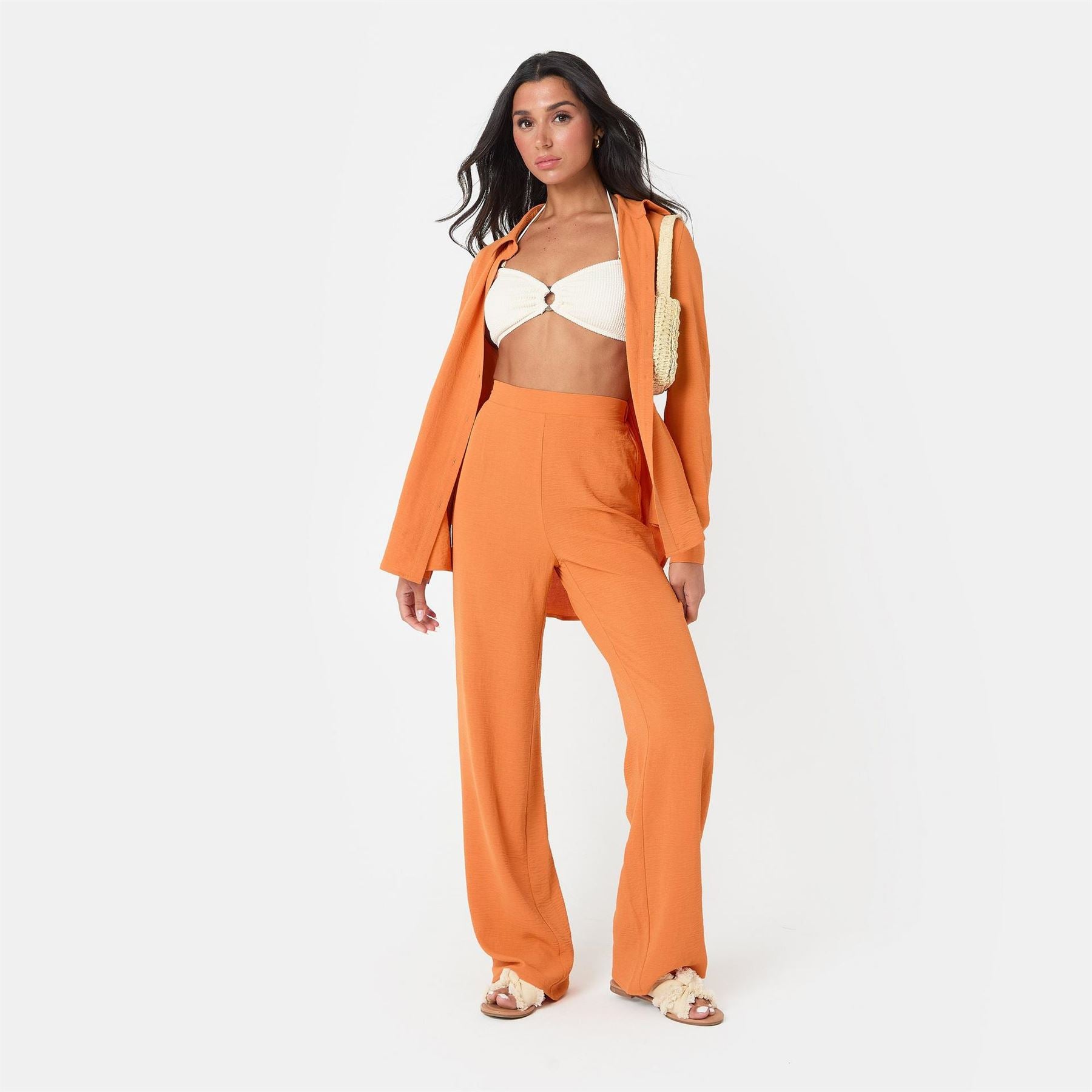I Saw It First Crepe Wide Leg Trousers