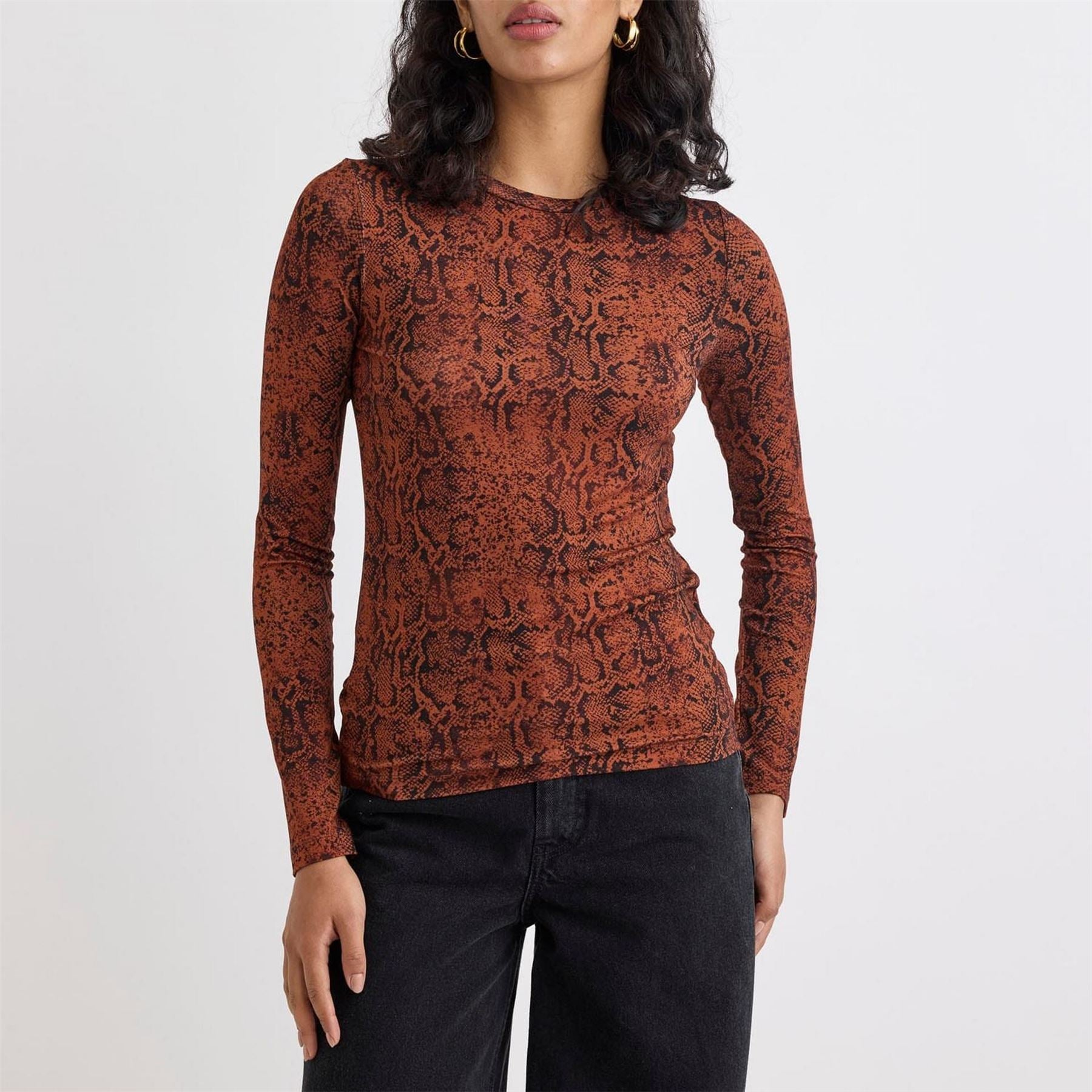 Nobodys Child Animal Print Long Sleeve Top