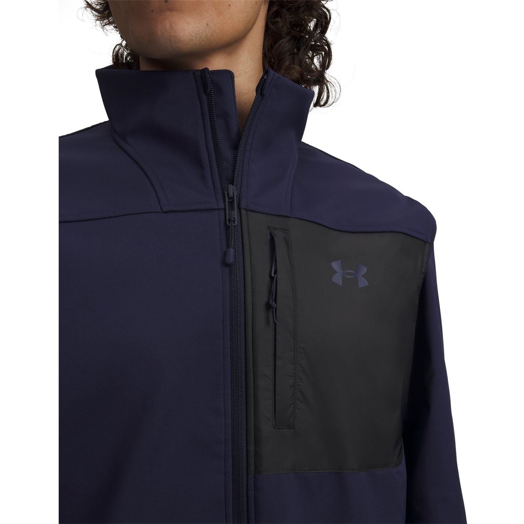 Under Armour Solid Patterned Training Jacket with Woven Cuff and Printed Logo