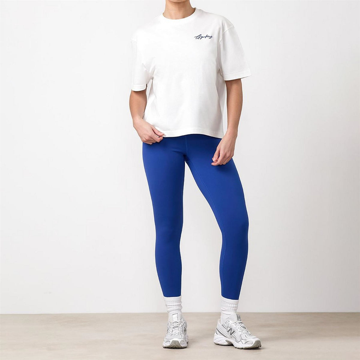 Gym King King Script Mindset Hip Length Bf Tee   Cream