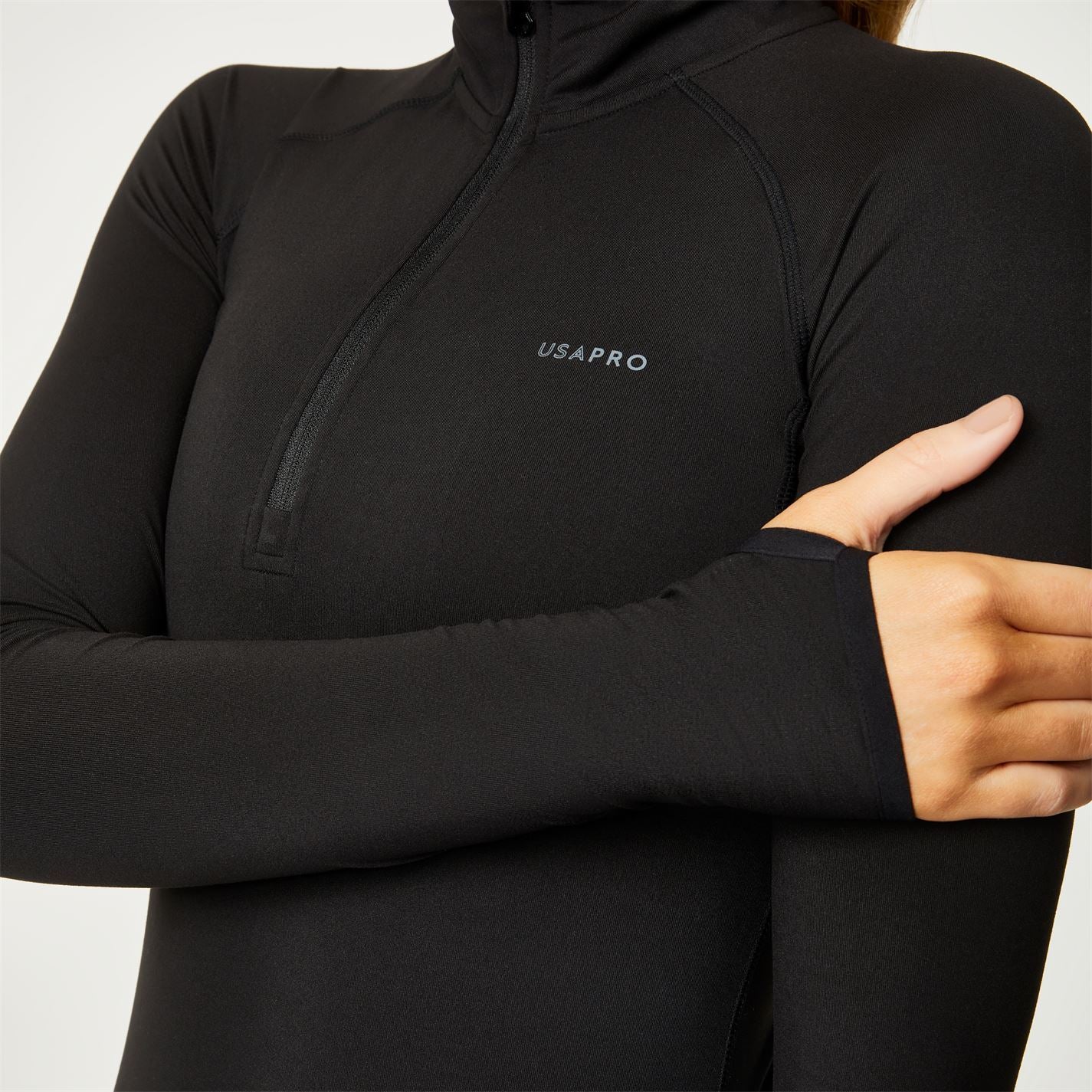USA Pro Womens Long Sleeve Quarter Zip Top