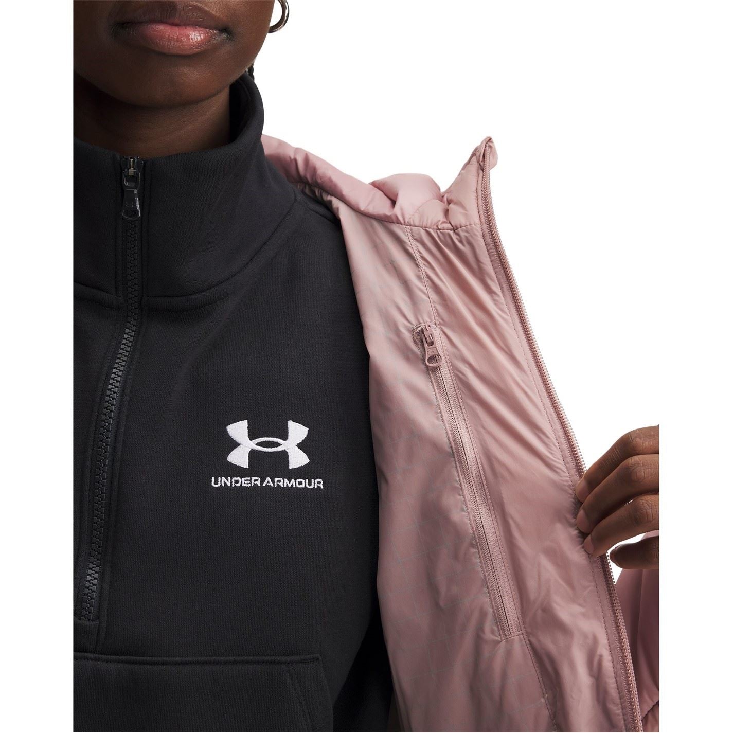 Under Armour Legend Solid Patterned Hooded Drawstring Down Jacket