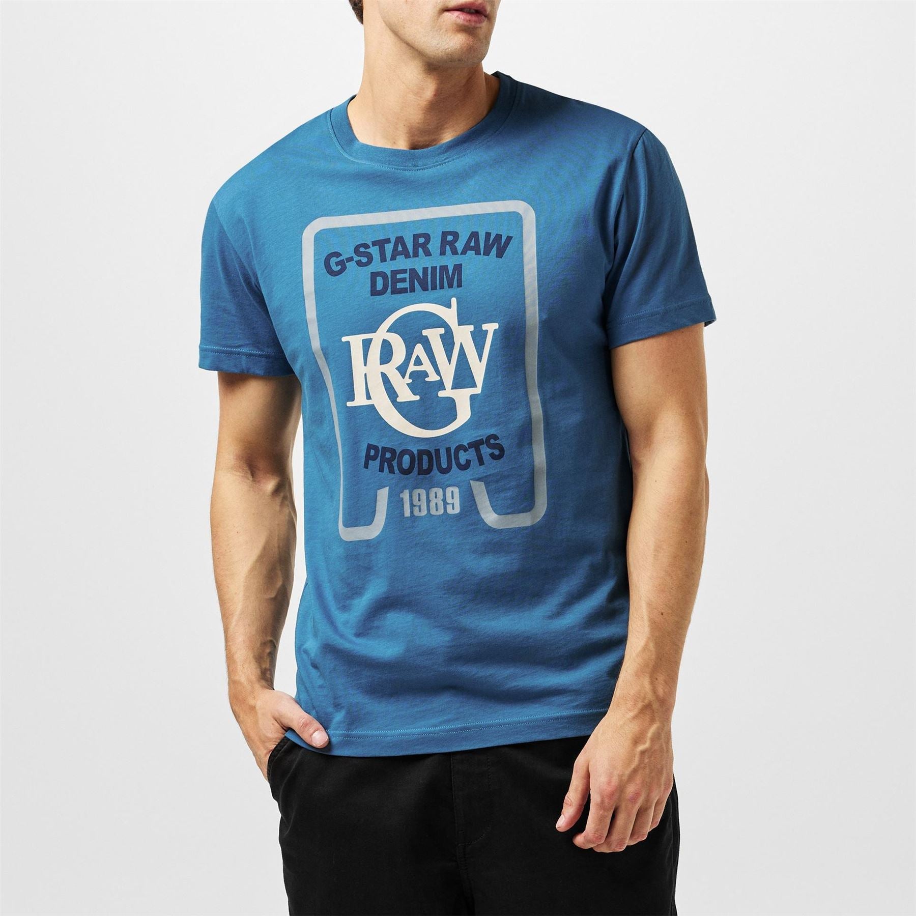 G Star Regular Fit Lettering Crew Neck T-Shirt