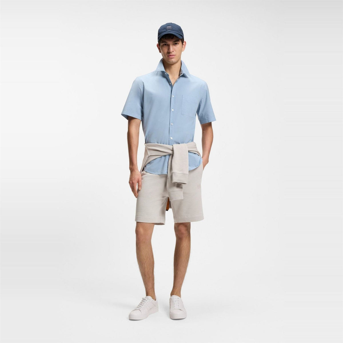 Boss Orange Mid Length Elasticated Drawstring Fleece Shorts