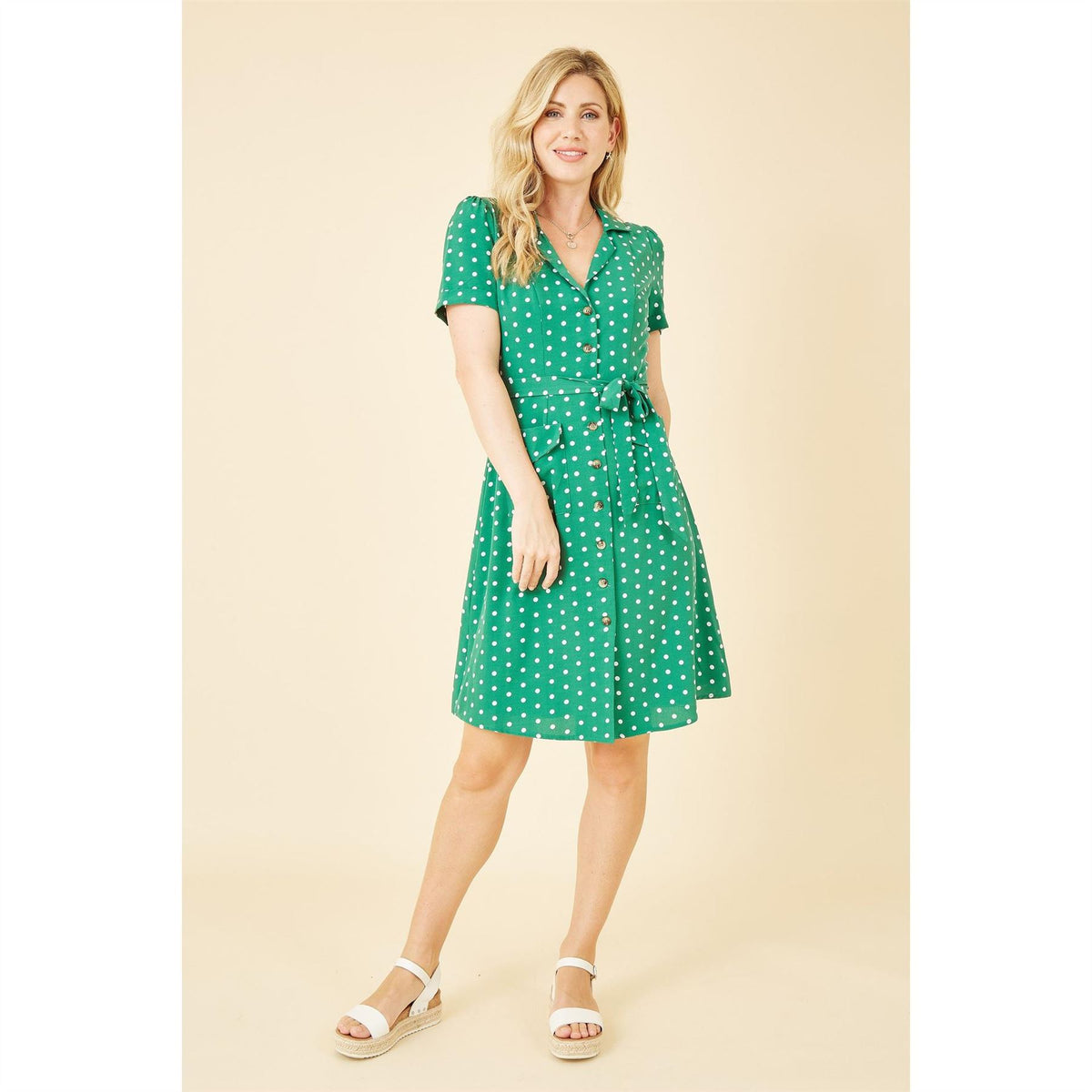 Yumi Spot Retro Shirt Dress