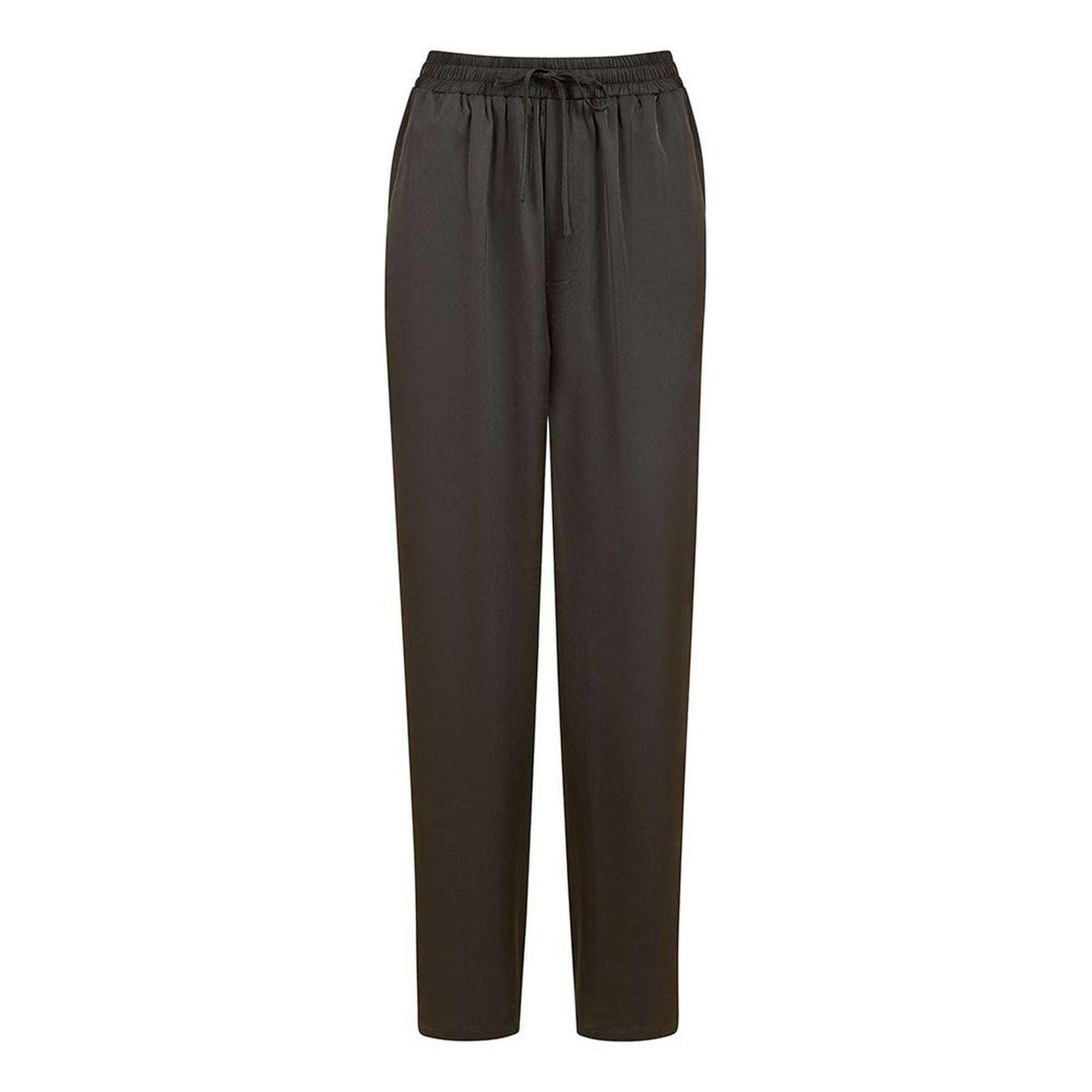 Yumi Black Satin Relaxed Wide Leg Trousers