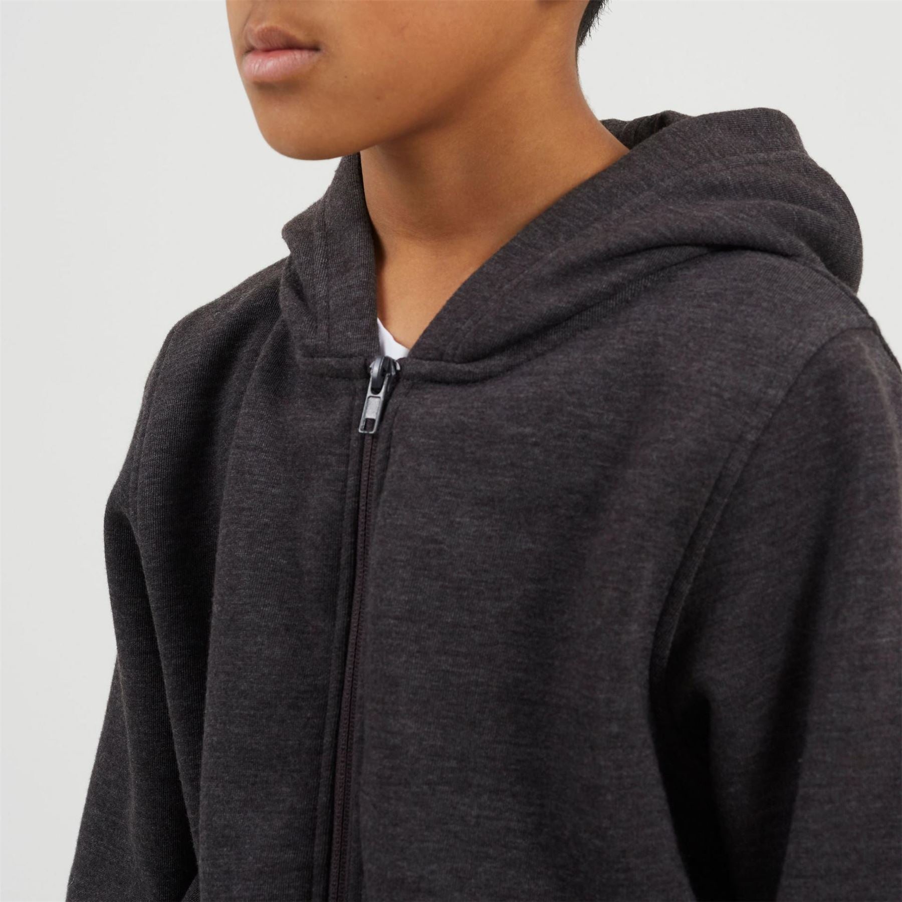 Brave Soul Solid Patterned Hooded Ribbed Cuff Sweat Jacket with Zipped Pocket
