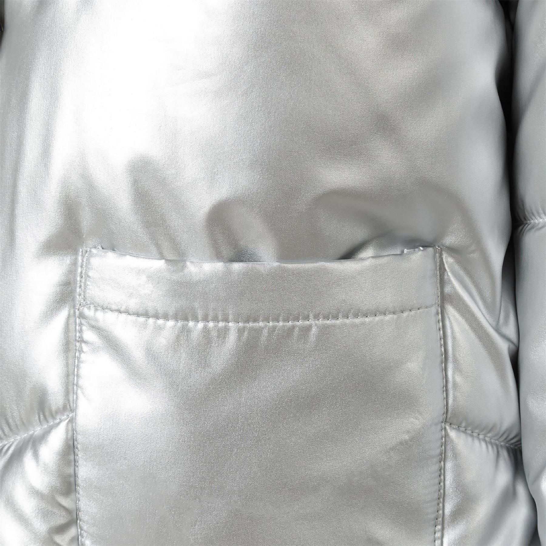 Minoti Girls Padded Jacket Metallic Silver