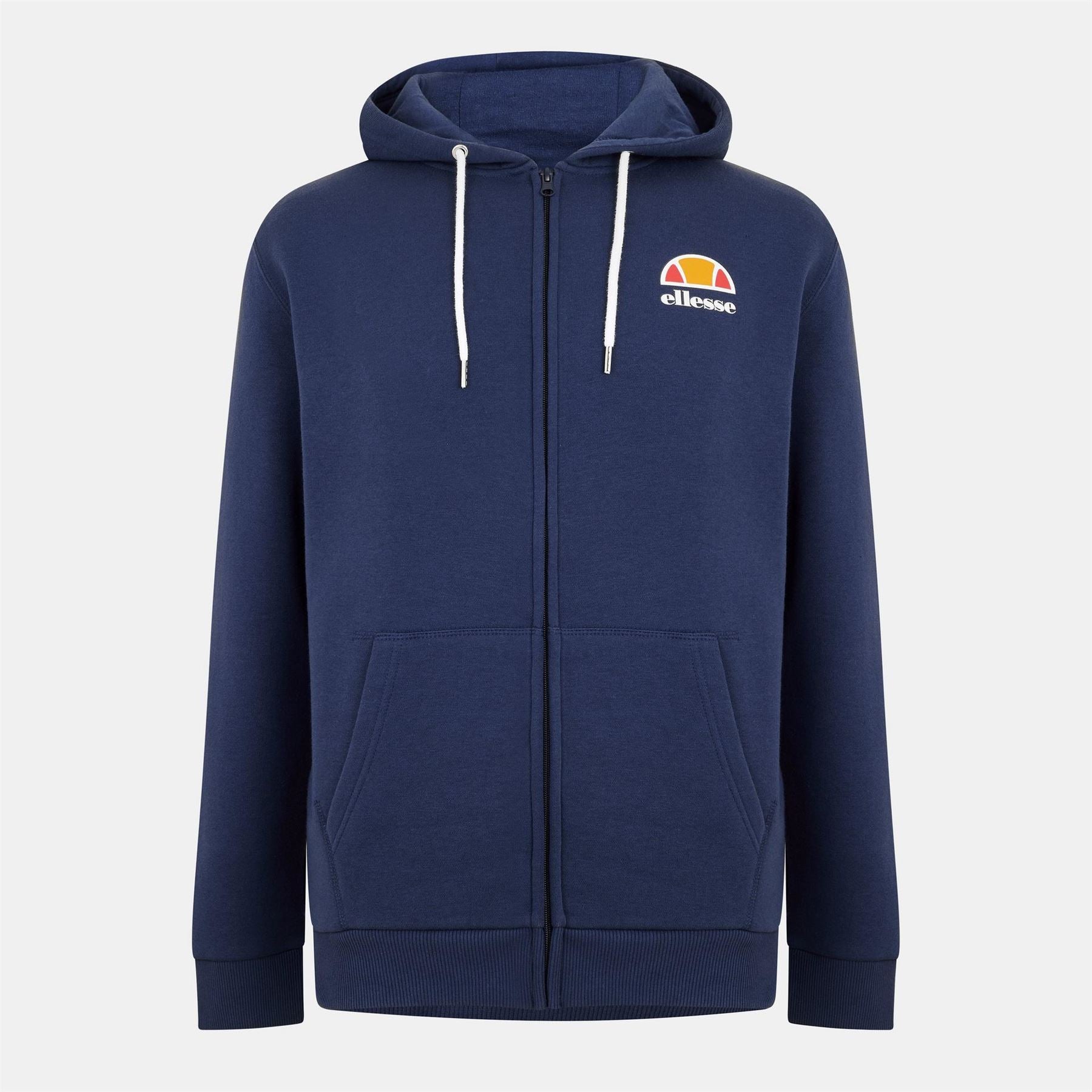 Ellesse Hooded Ribbed Cuff Solid Patterned Sweat Jacket