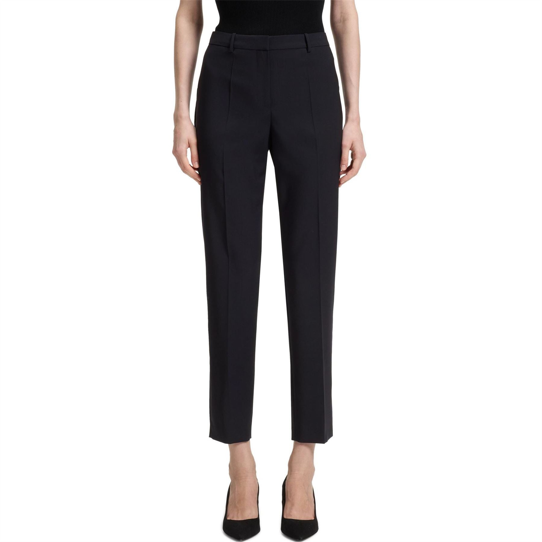 Boss Tilunah Solid Patterned Front Pleat Chinos