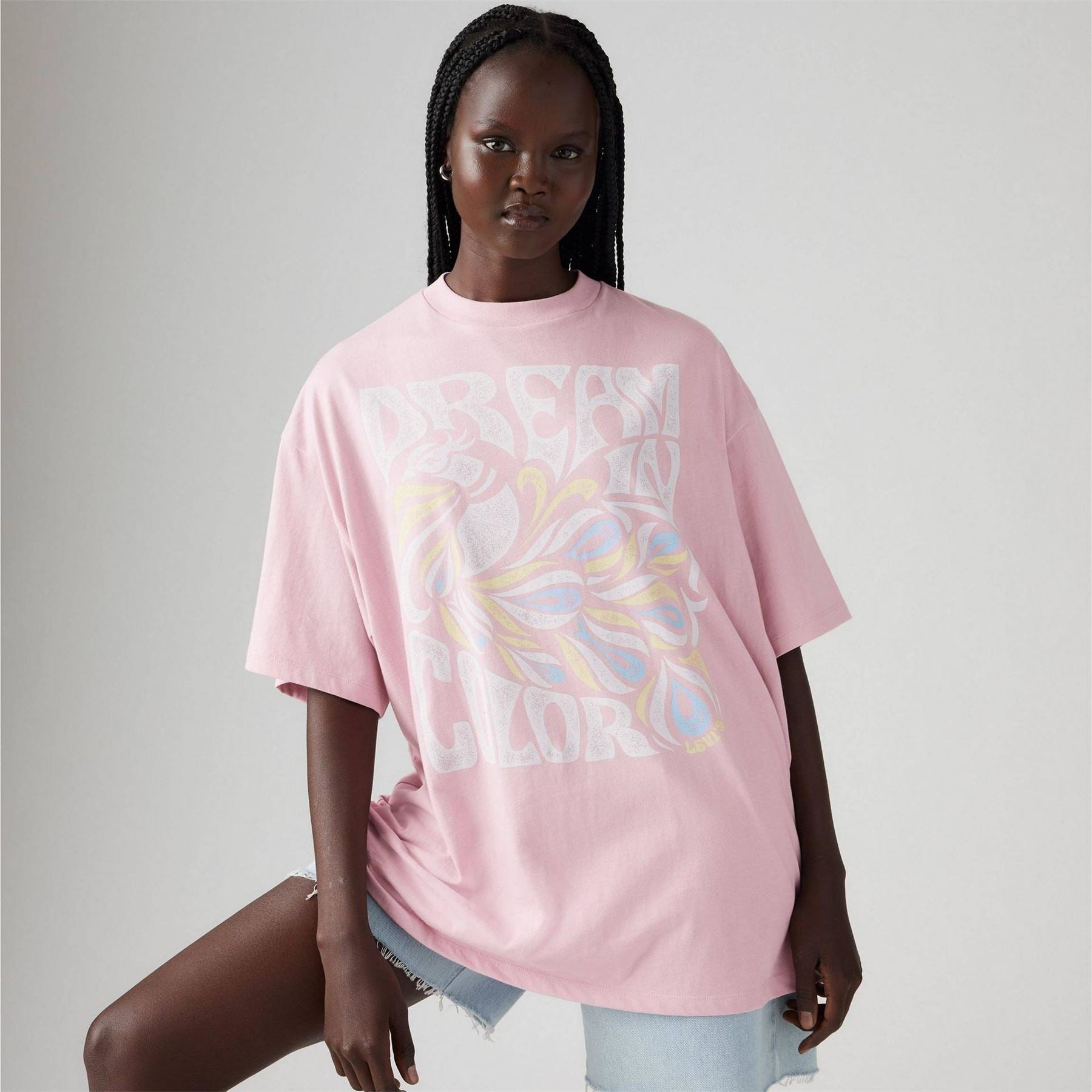 Levis Oversize Fit Lettering Crew Neck T-Shirt