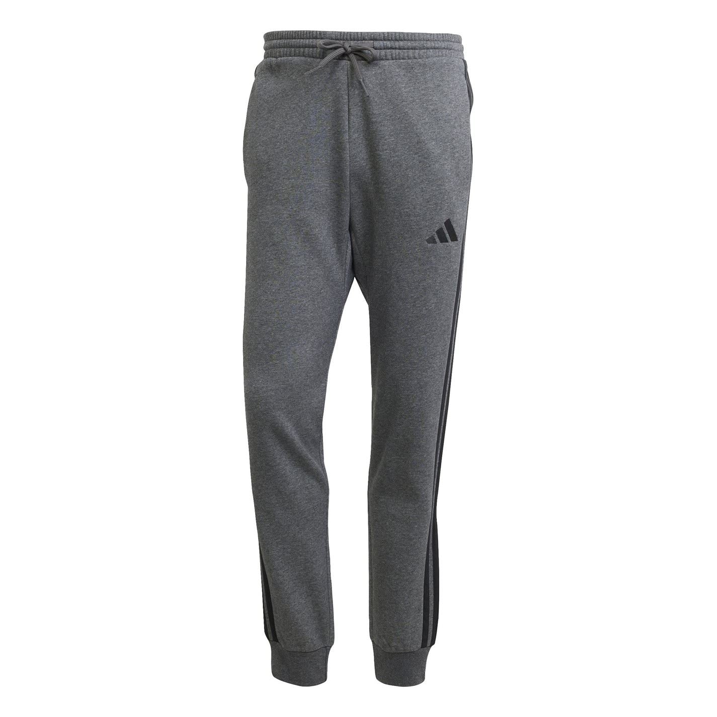 adidas Fleece Tapered Cuff 3 Stripes Joggers M