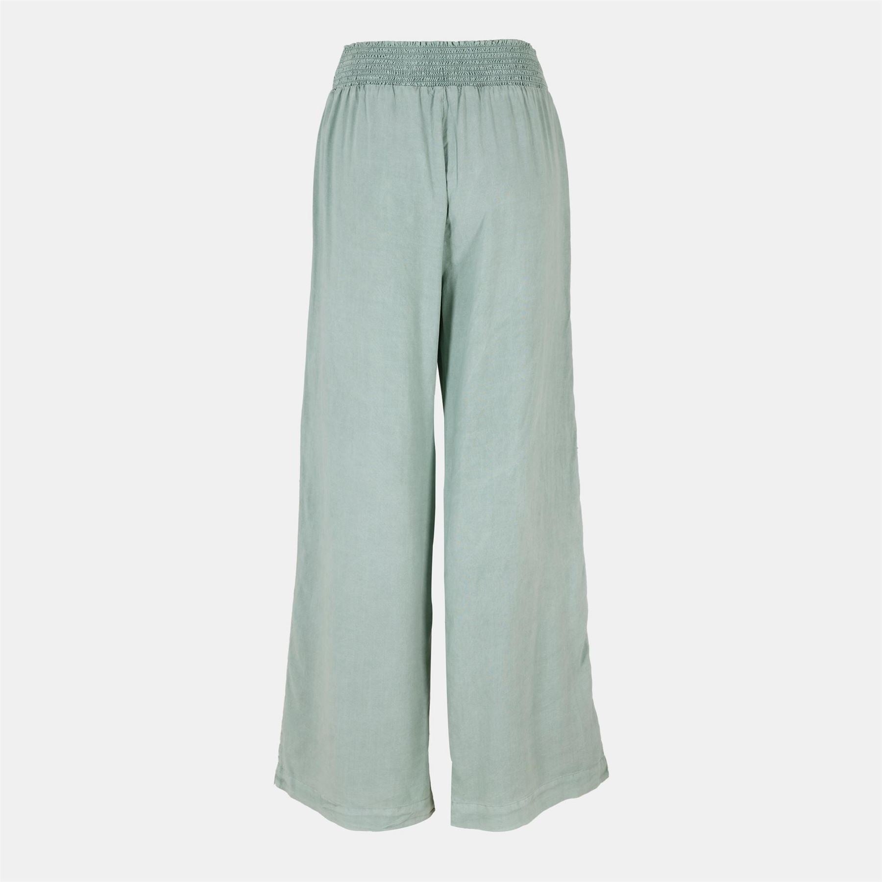 Bella Dahl Smock Waist Wide Leg Solid Patterned Trousers