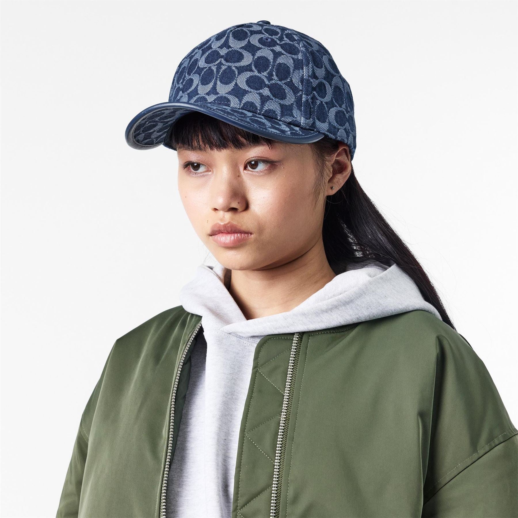 Coach Jacquard Adjustable Curved Brim Baseball Cap