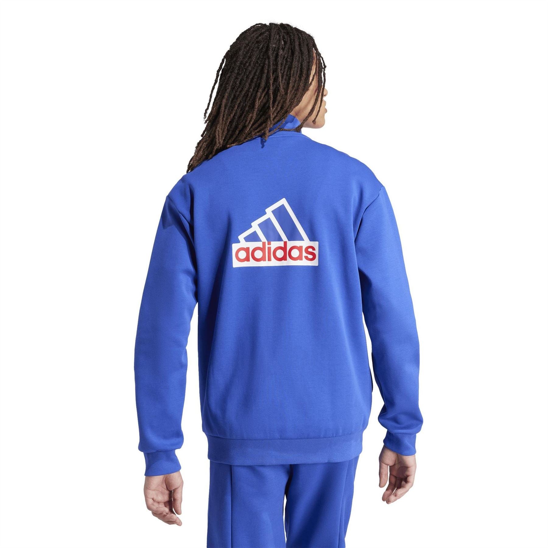 adidas Bos Box Print Funnel Neck Long Sleeve Sweatshirt