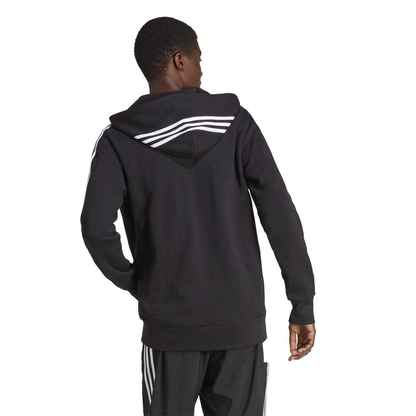 adidas Mens Essentials French Terry 3 Stripes Zip Hoodie