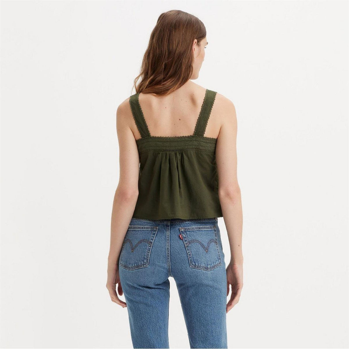 Levis Cici Lace Detail Square Neck Camisole Tank