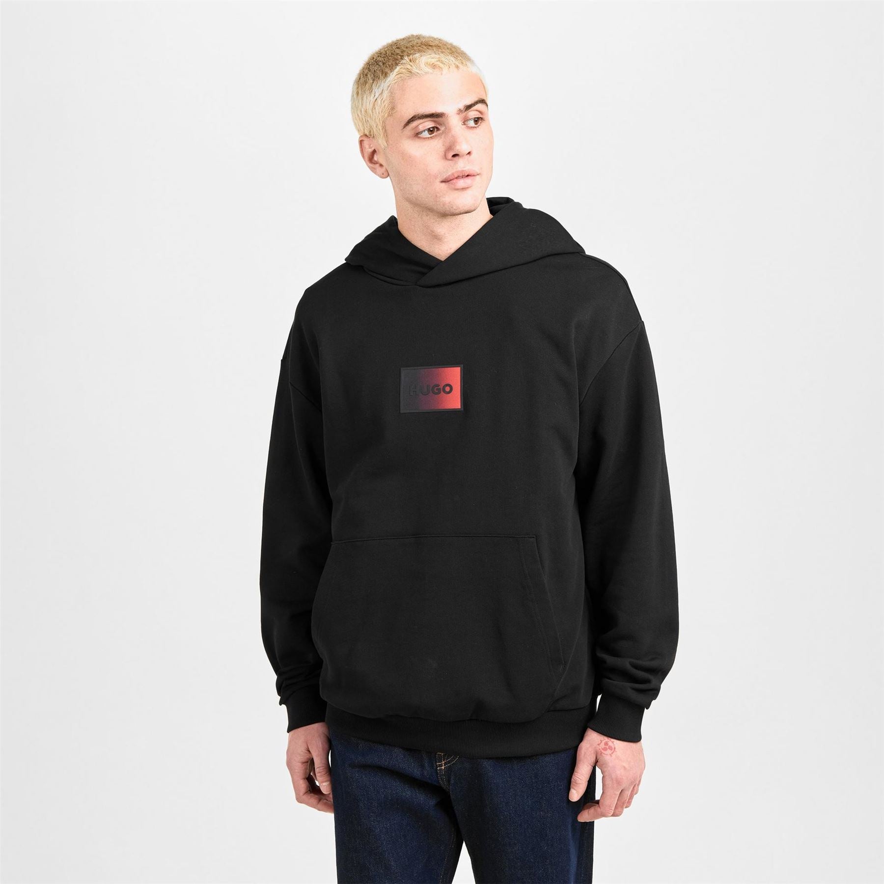 Hugo Hooded Neck Drop Shoulder Sweatshirt