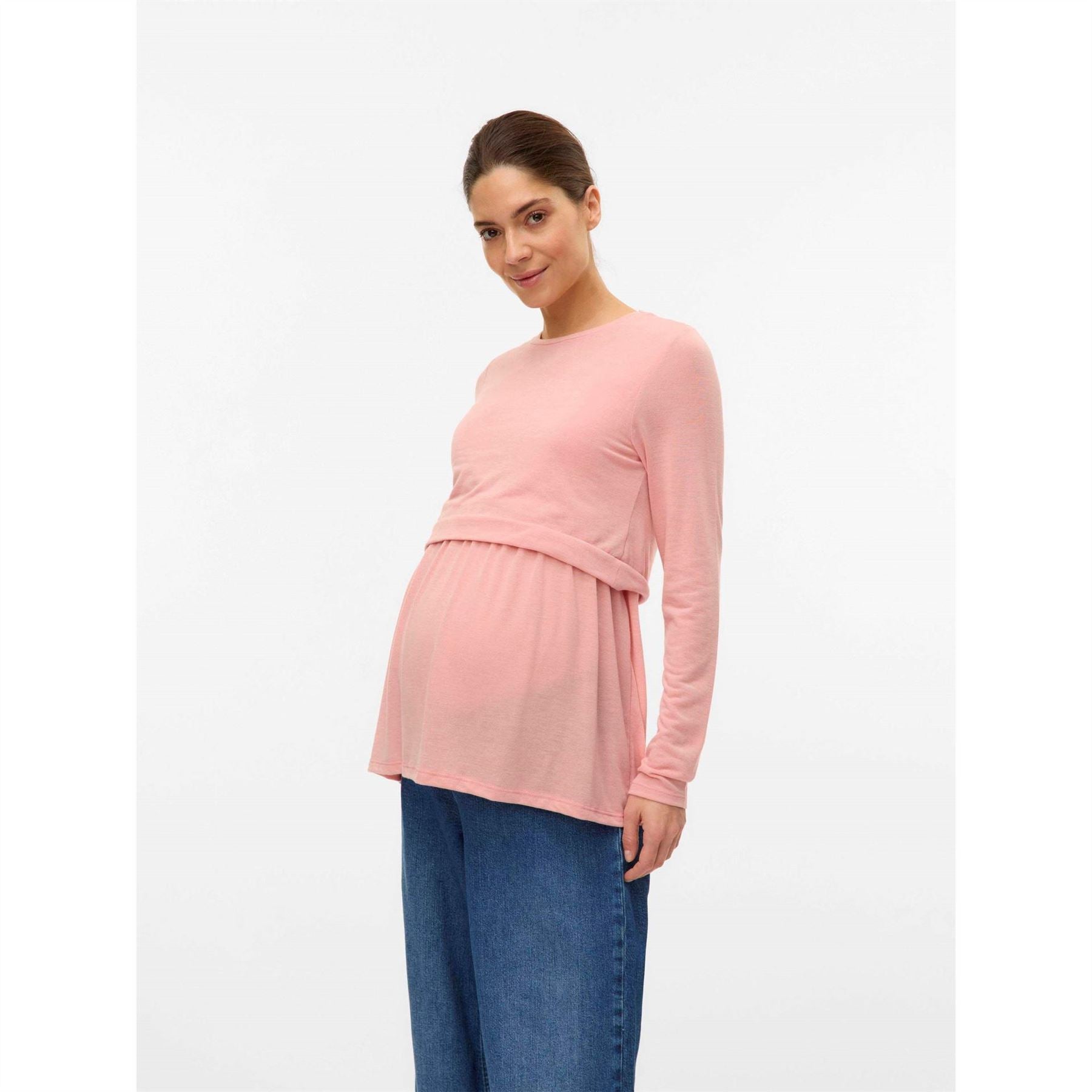 Mamalicious Crew Neck Puff Sleeve Long Sleeve Top