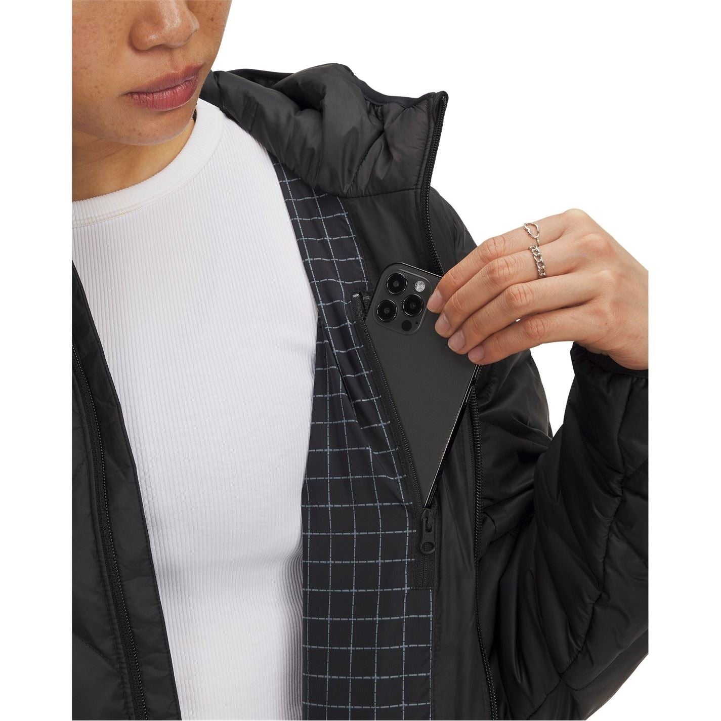 Under Armour Legend Solid Patterned Hooded Drawstring Down Jacket